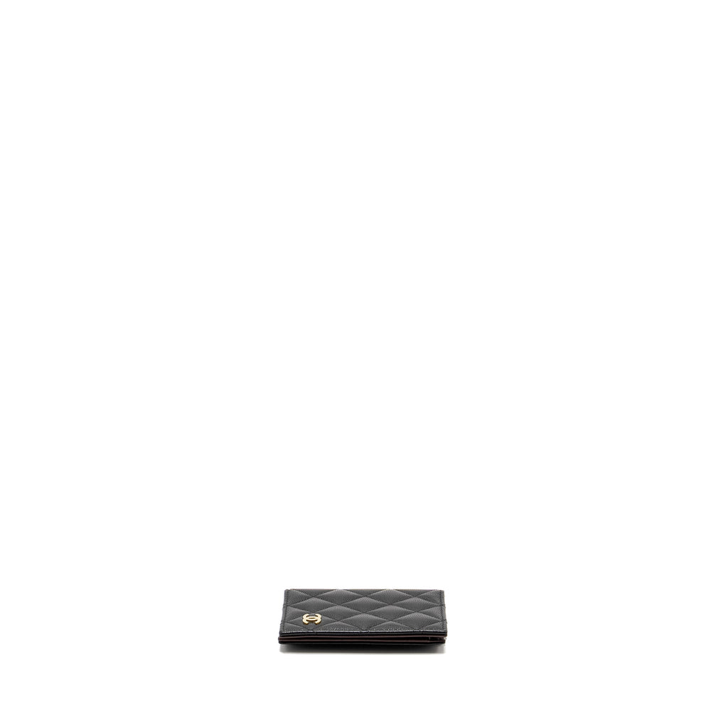 Chanel Compact Card Holder Caviar Black L