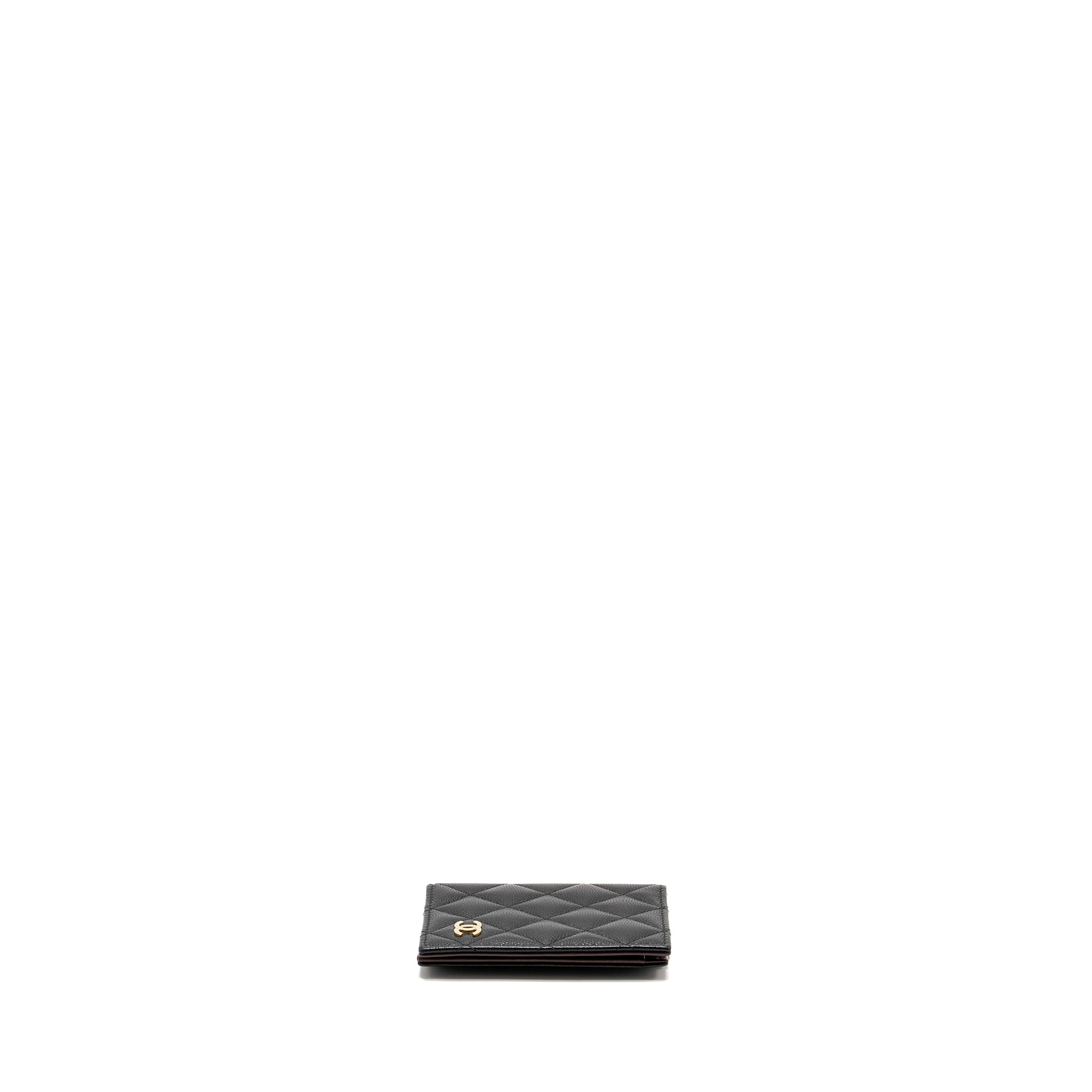Chanel Compact Card Holder Caviar Black L
