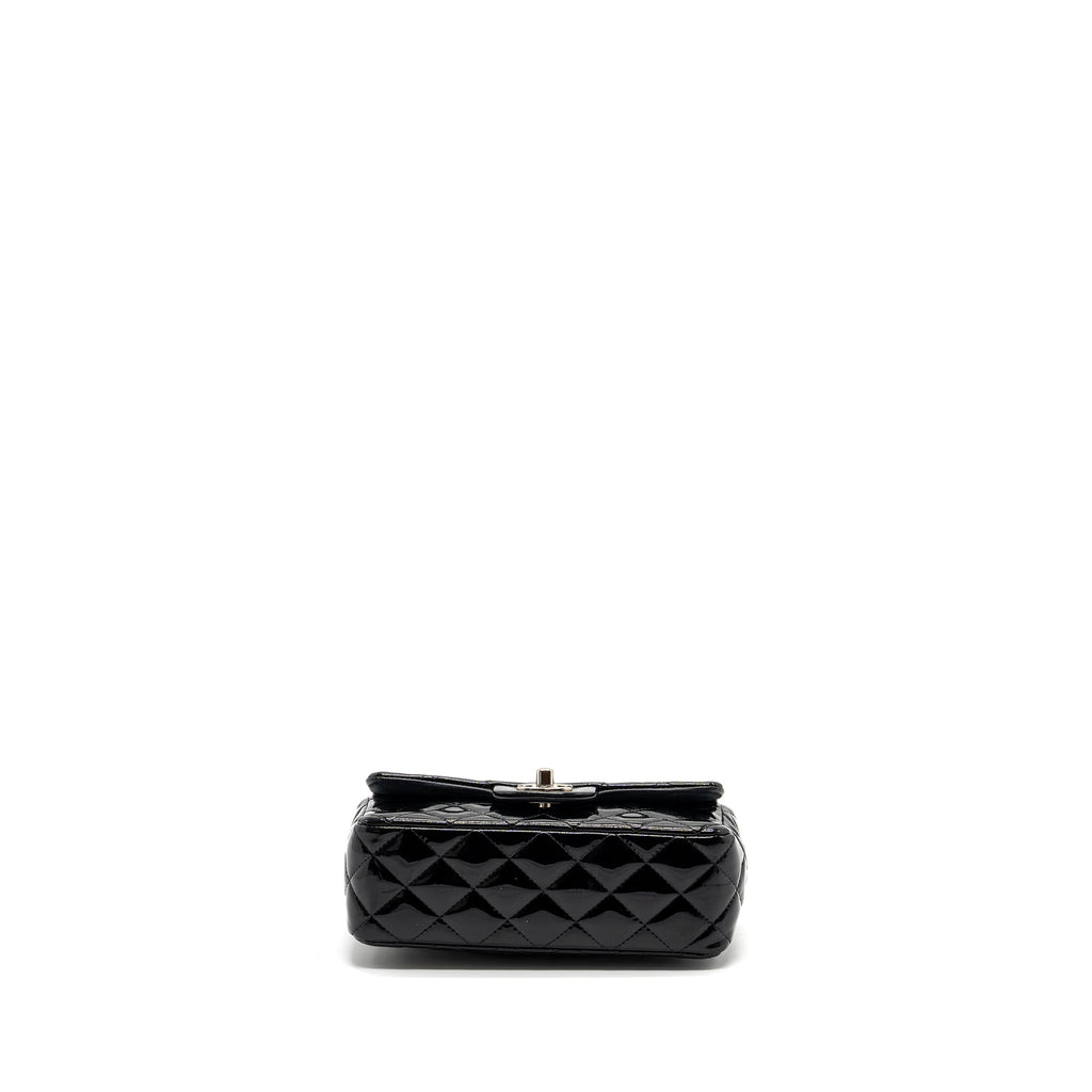 Chanel Mini Rectangular Flap Bag Patent Black