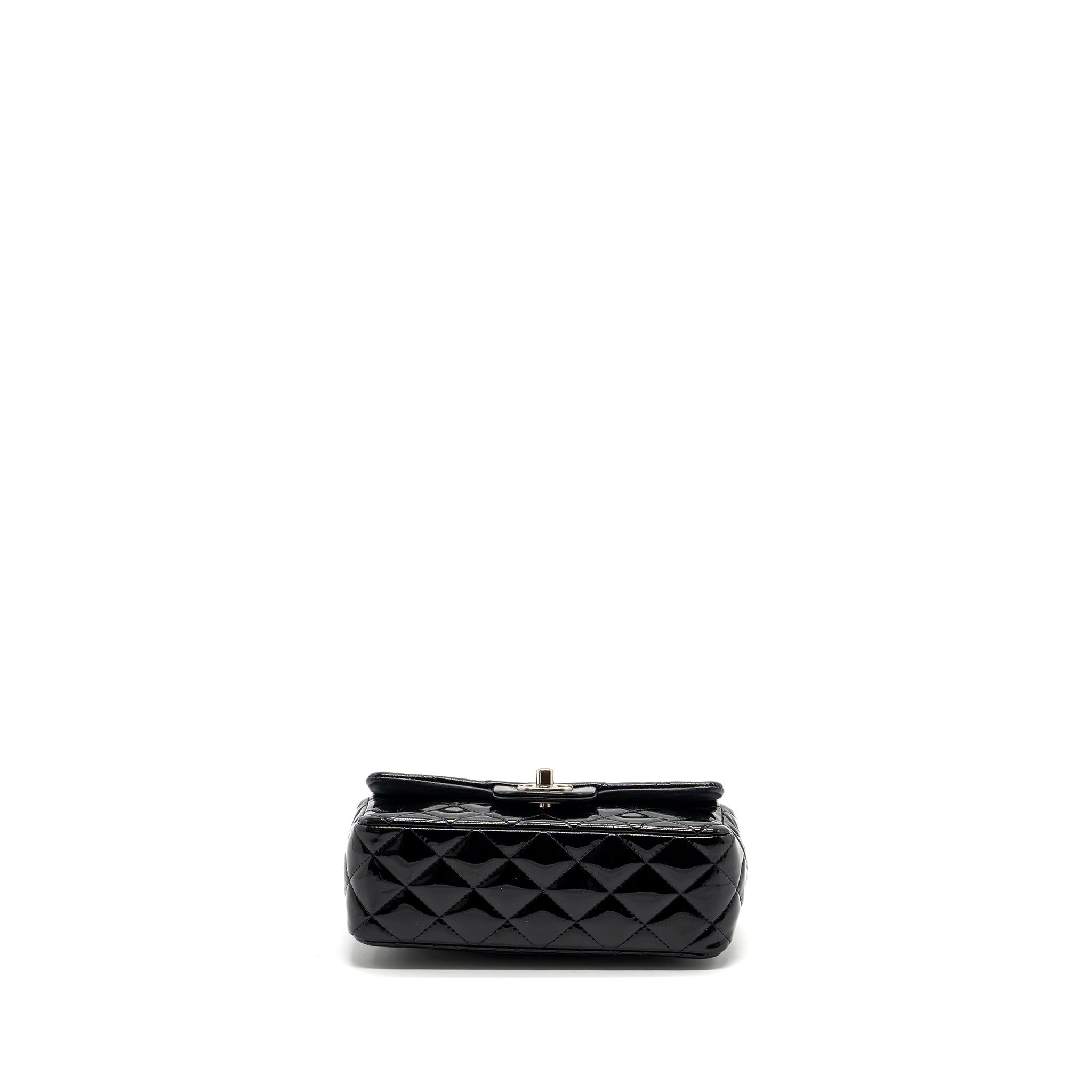 Chanel Mini Rectangular Flap Bag Patent Black
