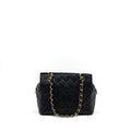 Chanel CC logo small shopping tote bag caviar black