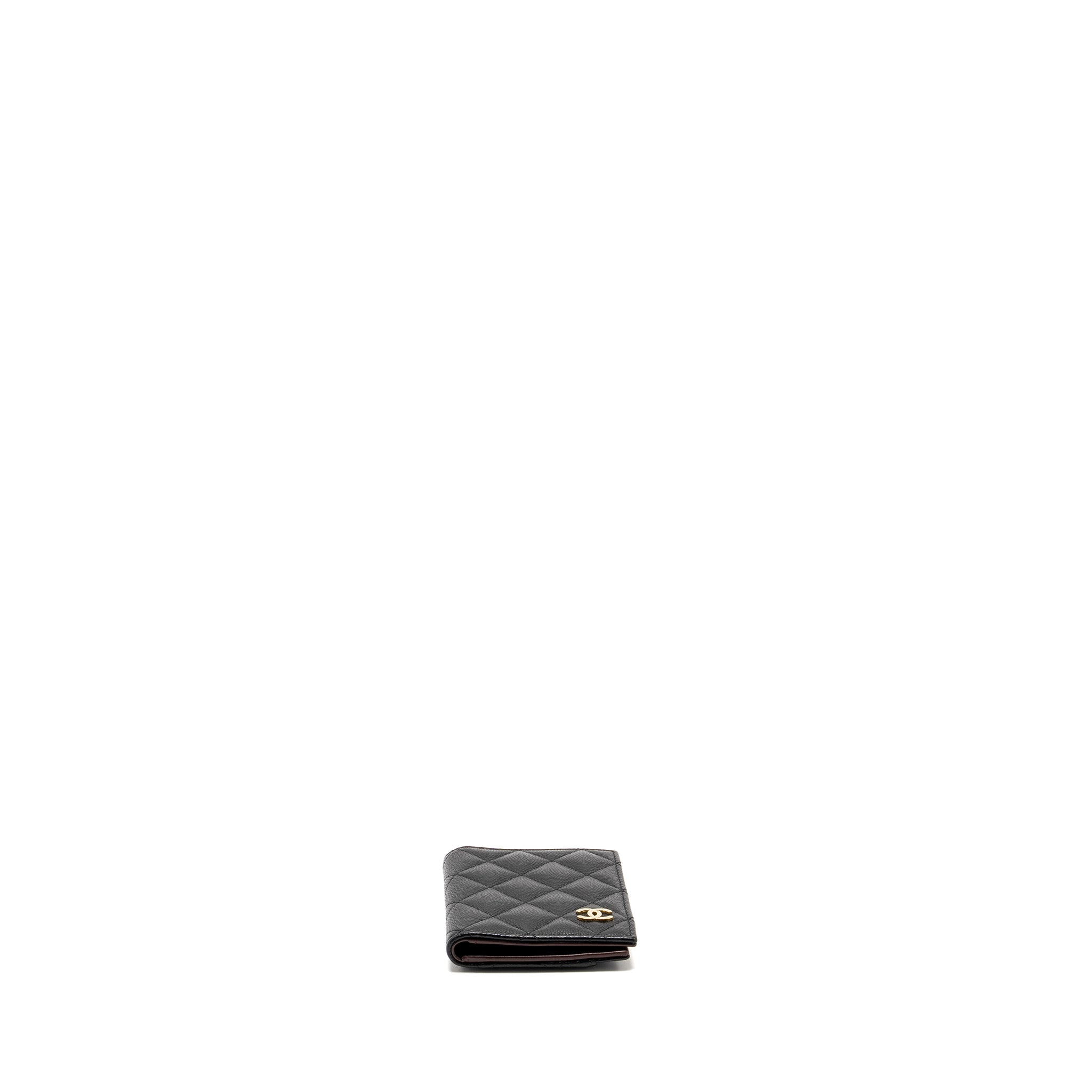 Chanel Compact Card Holder Caviar Black L