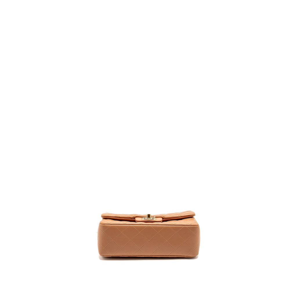 Chanel Mini Rectangular Flap Bag Lambskin Dark Beige L