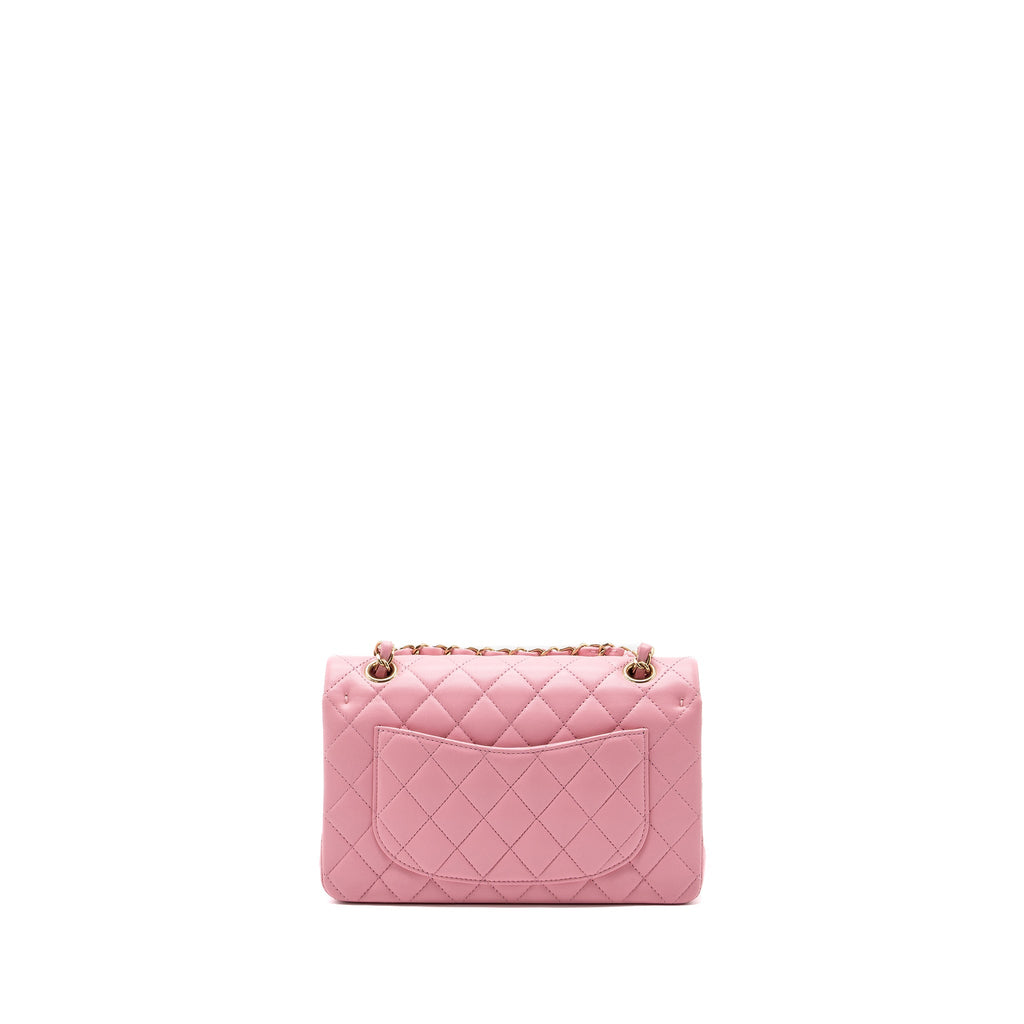 Chanel Small Classic Double Flap Bag Lambskin Pink L(Microchip)
