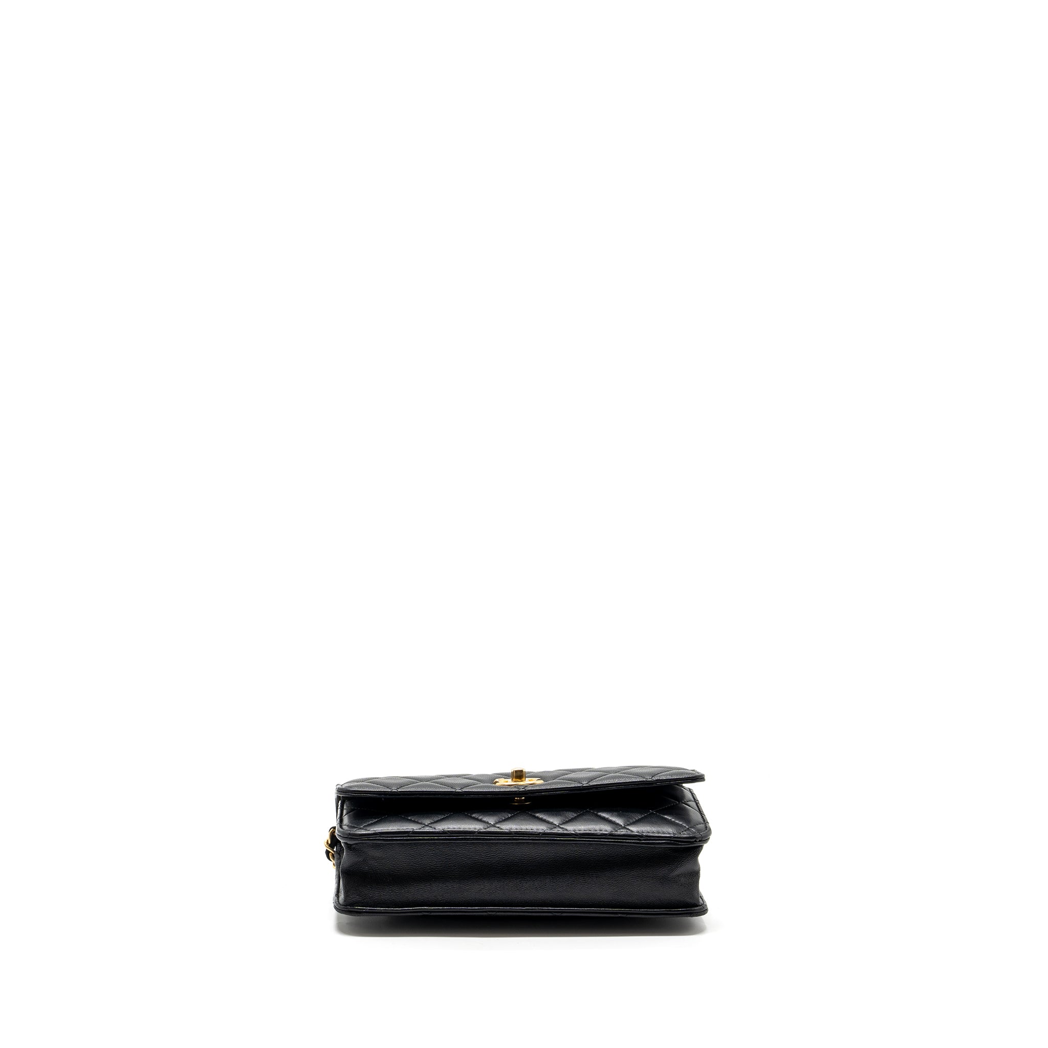 Chanel Pearl Crush Wallet On Chain Lambskin Black (Microchip)