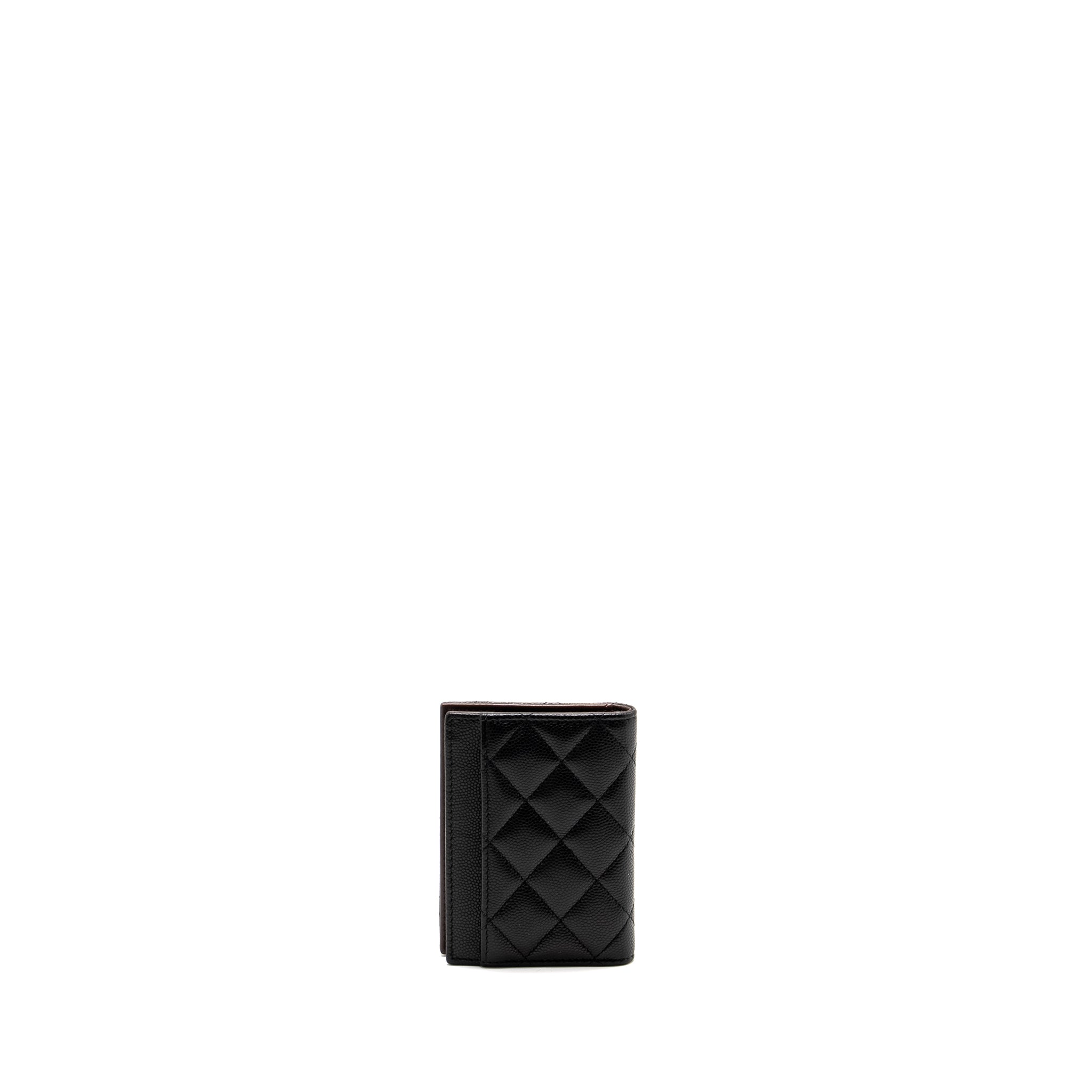 Chanel Compact Card Holder Caviar Black L