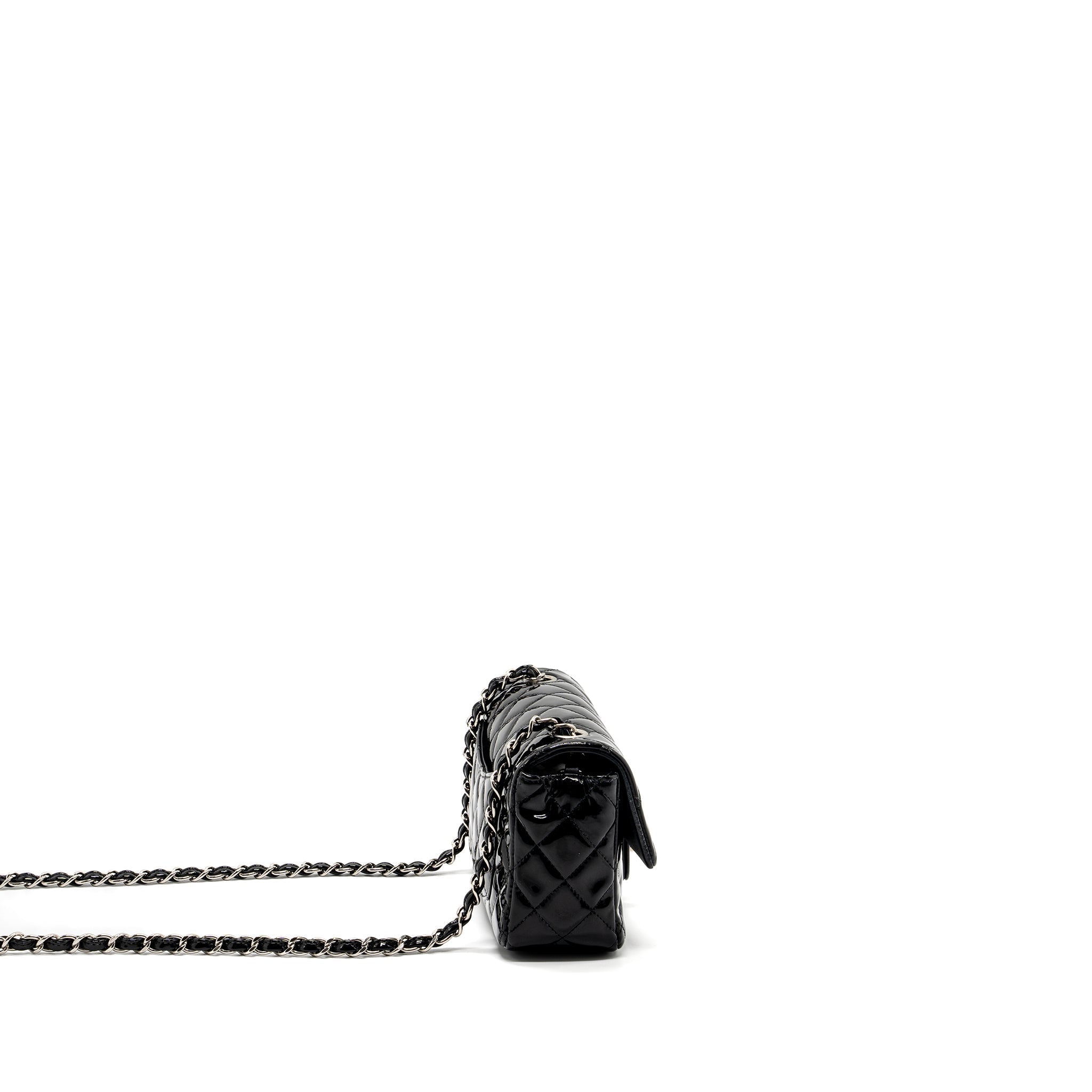 Chanel Mini Rectangular Flap Bag Patent Black