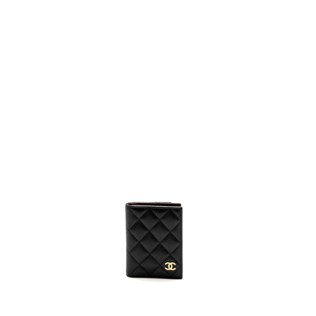 Chanel Compact Card Holder Caviar Black L