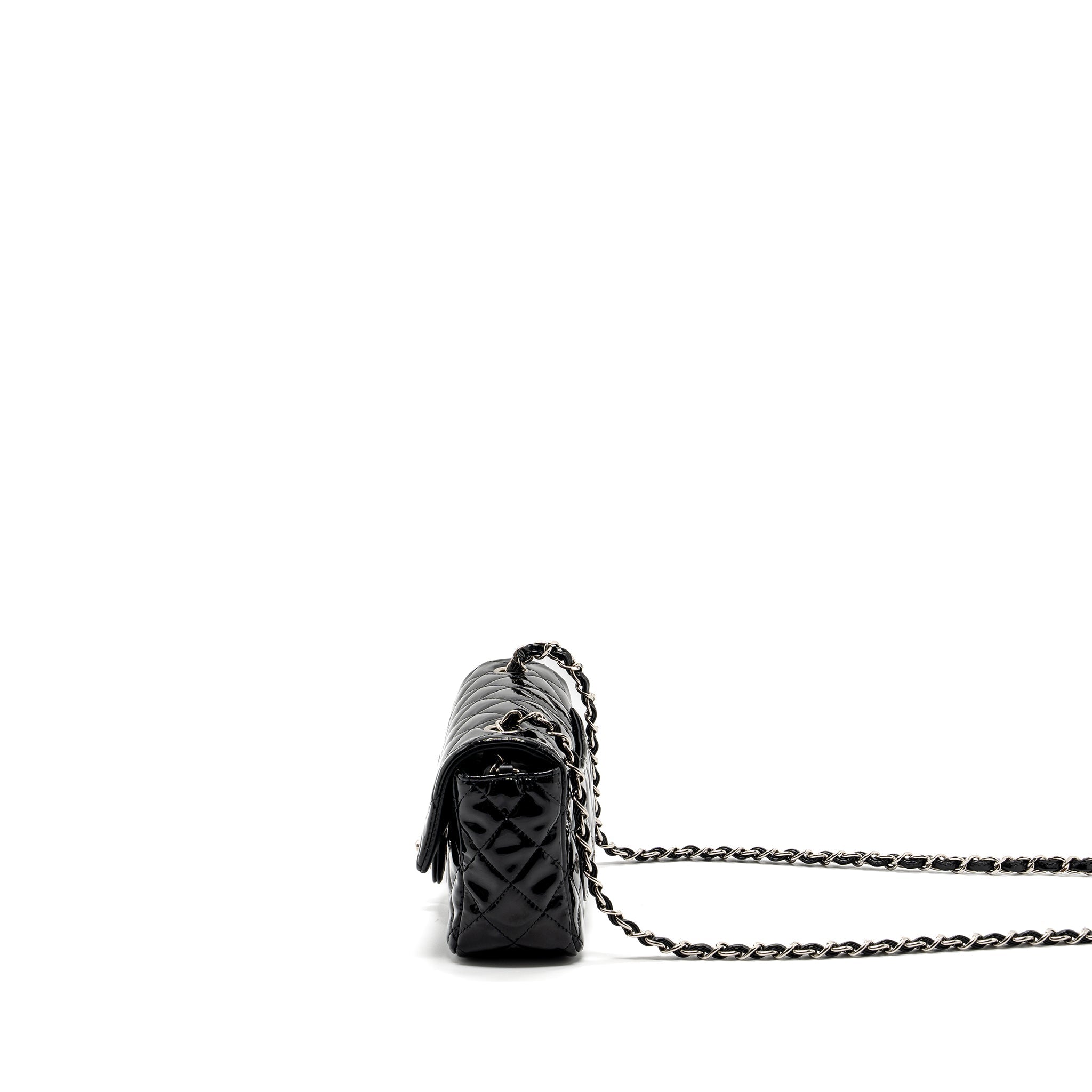 Chanel Mini Rectangular Flap Bag Patent Black