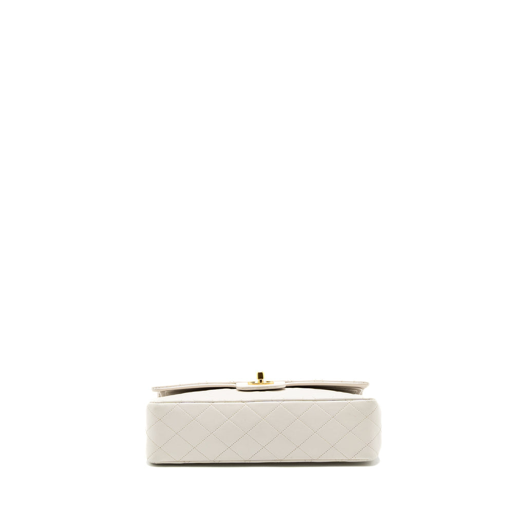 Chanel Vintage Medium Classic Double Flap Bag Lambskin White