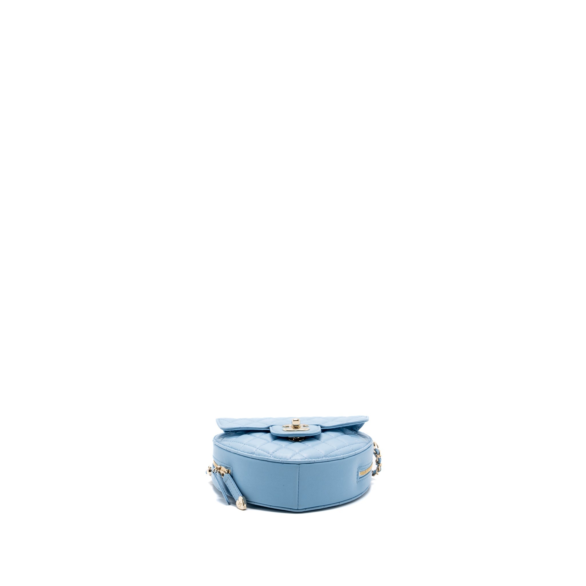 Chanel Heart Bag Lambskin Light Blue L (microchip)