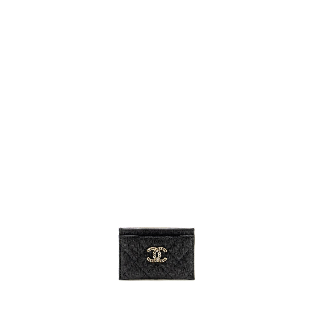 Chanel Detail CC logo Card Holder Caviar Black L(microchip)
