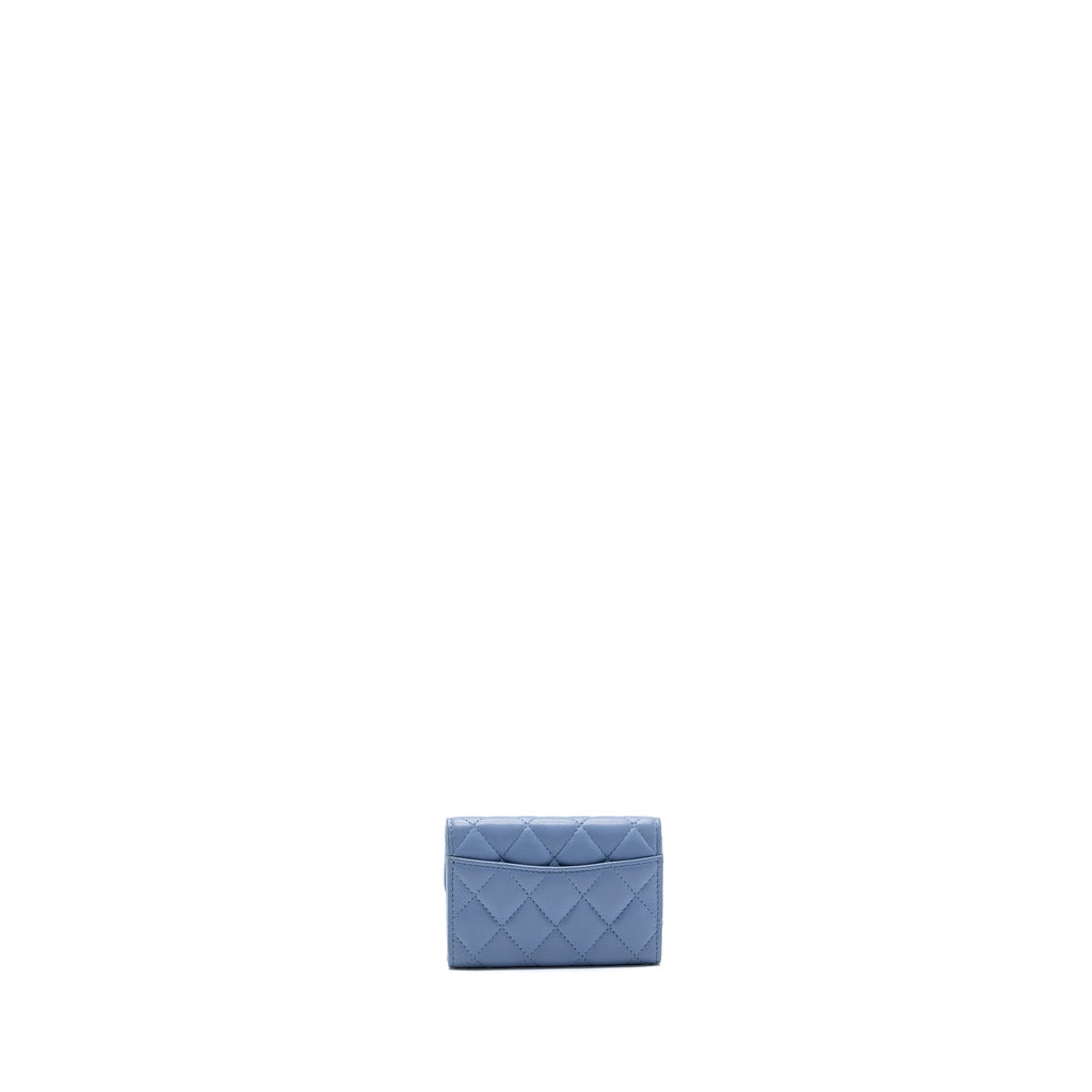 Chanel Classic Flap Card Holder Lambskin Light Blue L
