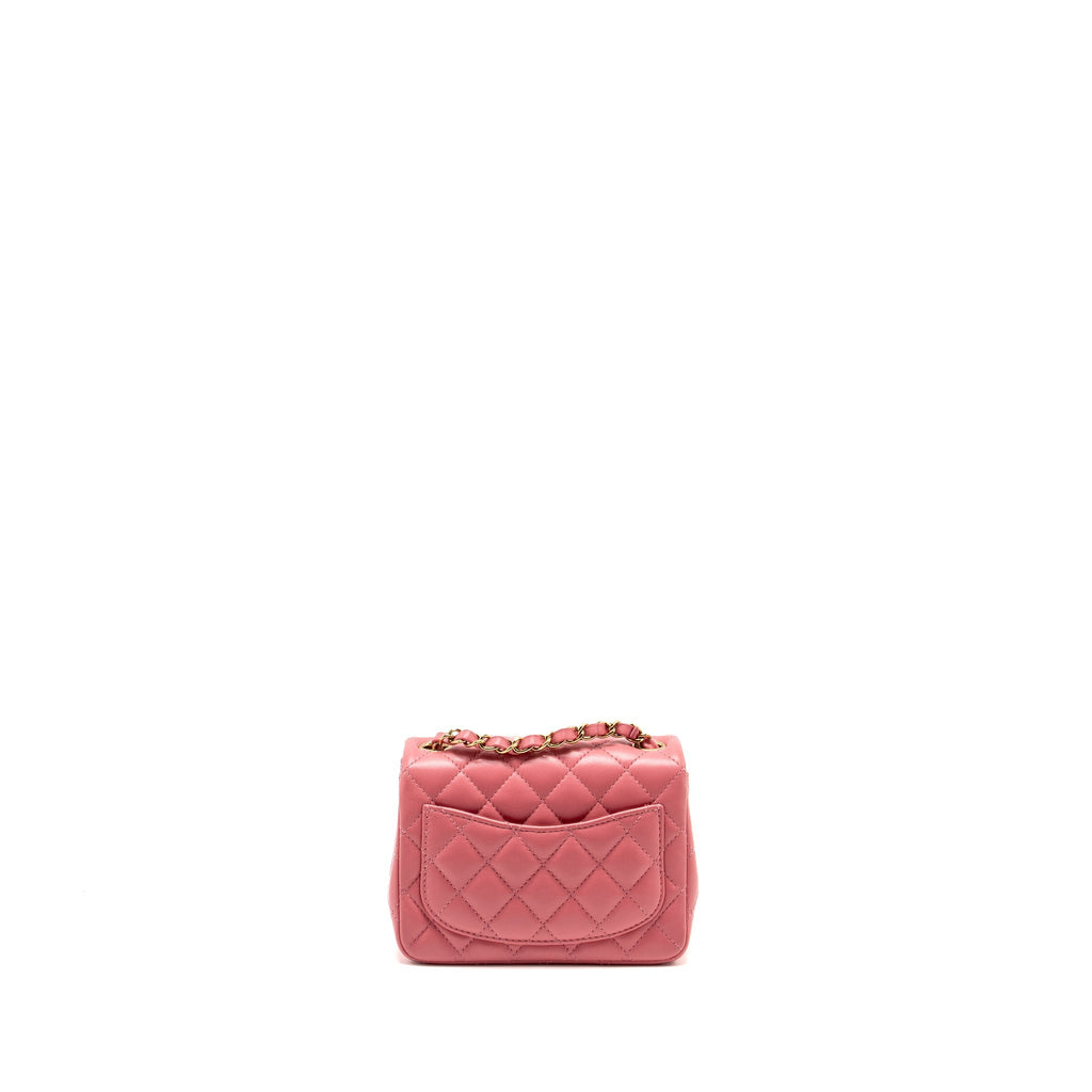 Chanel Mini Square Flap Bag Lambskin PInk L (Microchip)