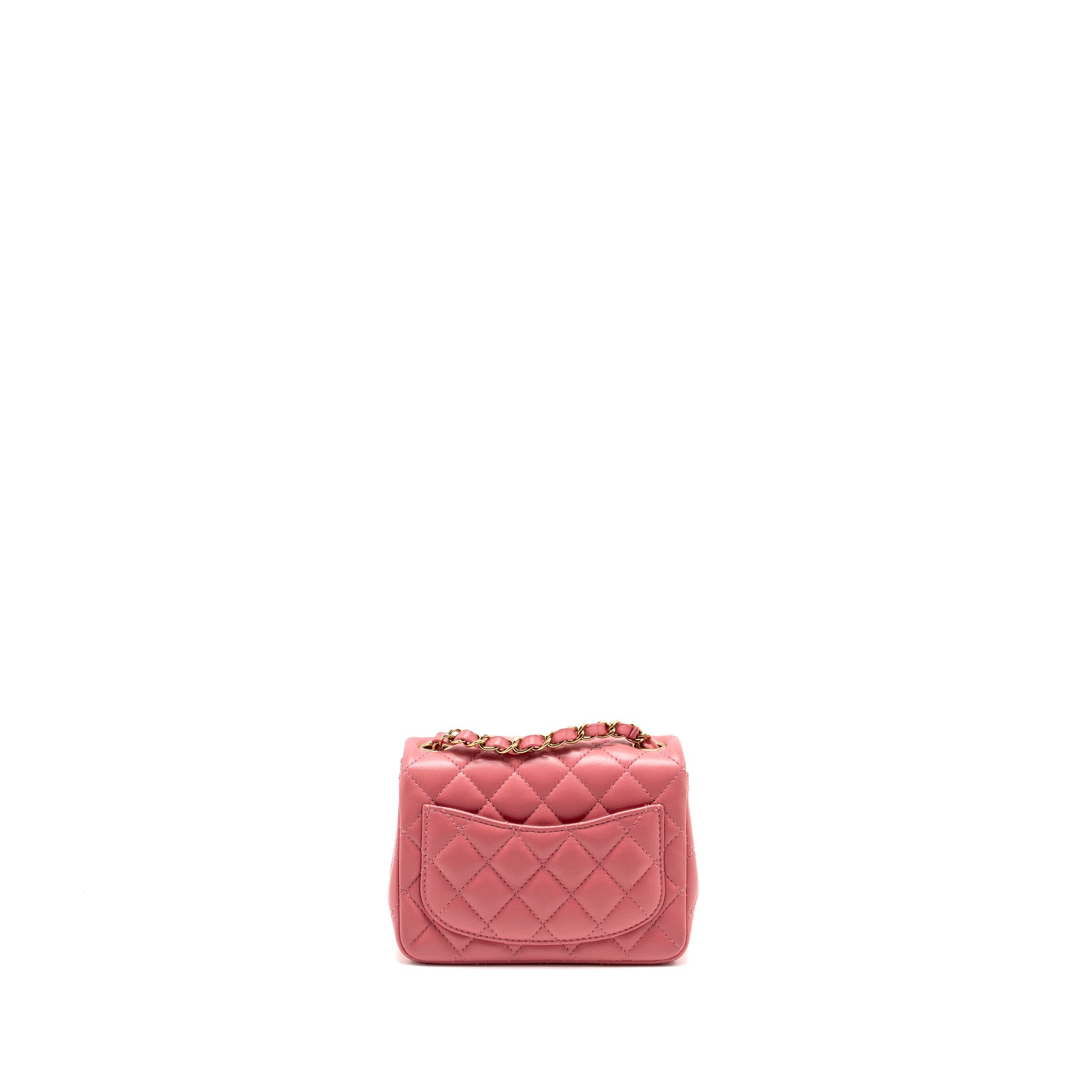 Chanel Mini Square Flap Bag Lambskin PInk L (Microchip)