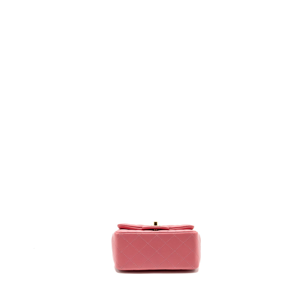 Chanel Mini Square Flap Bag Lambskin PInk L (Microchip)