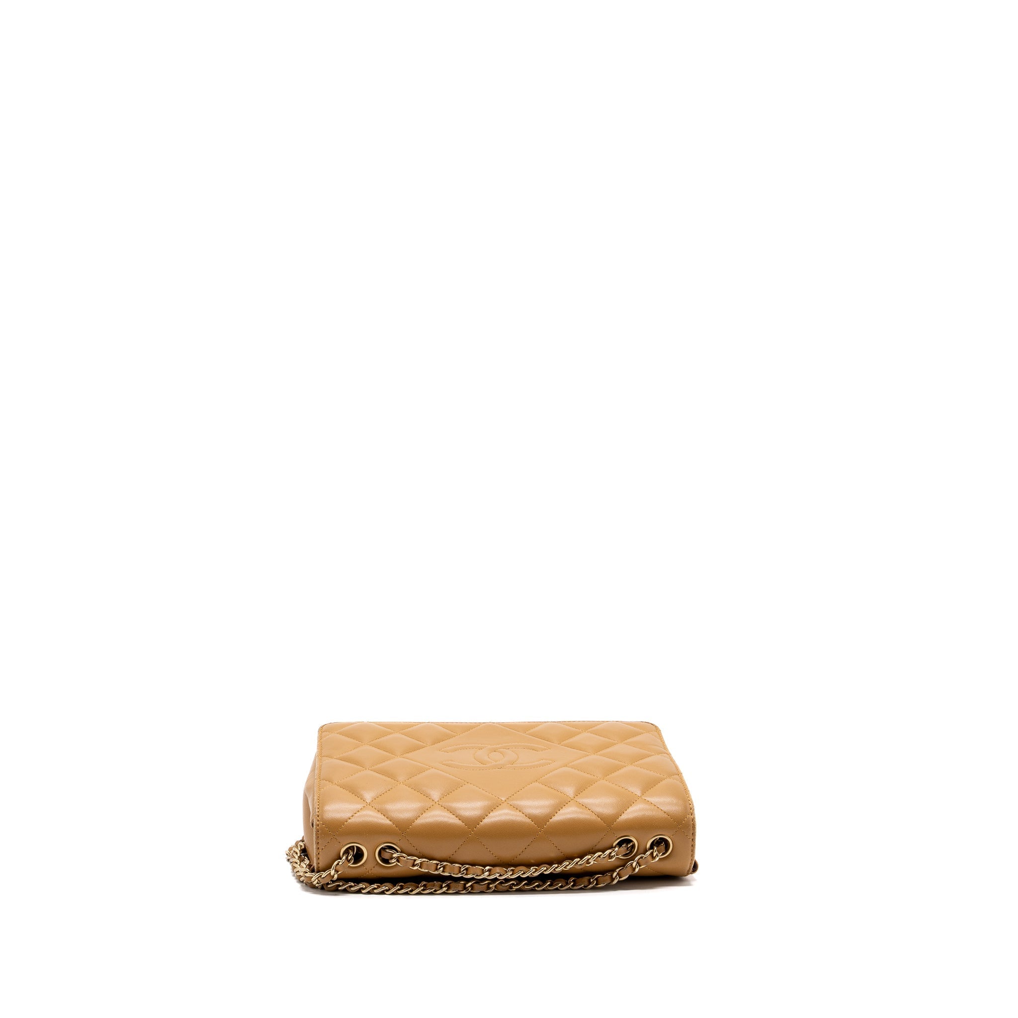 Chanel Quilted Flap Bag Lambskin Beige