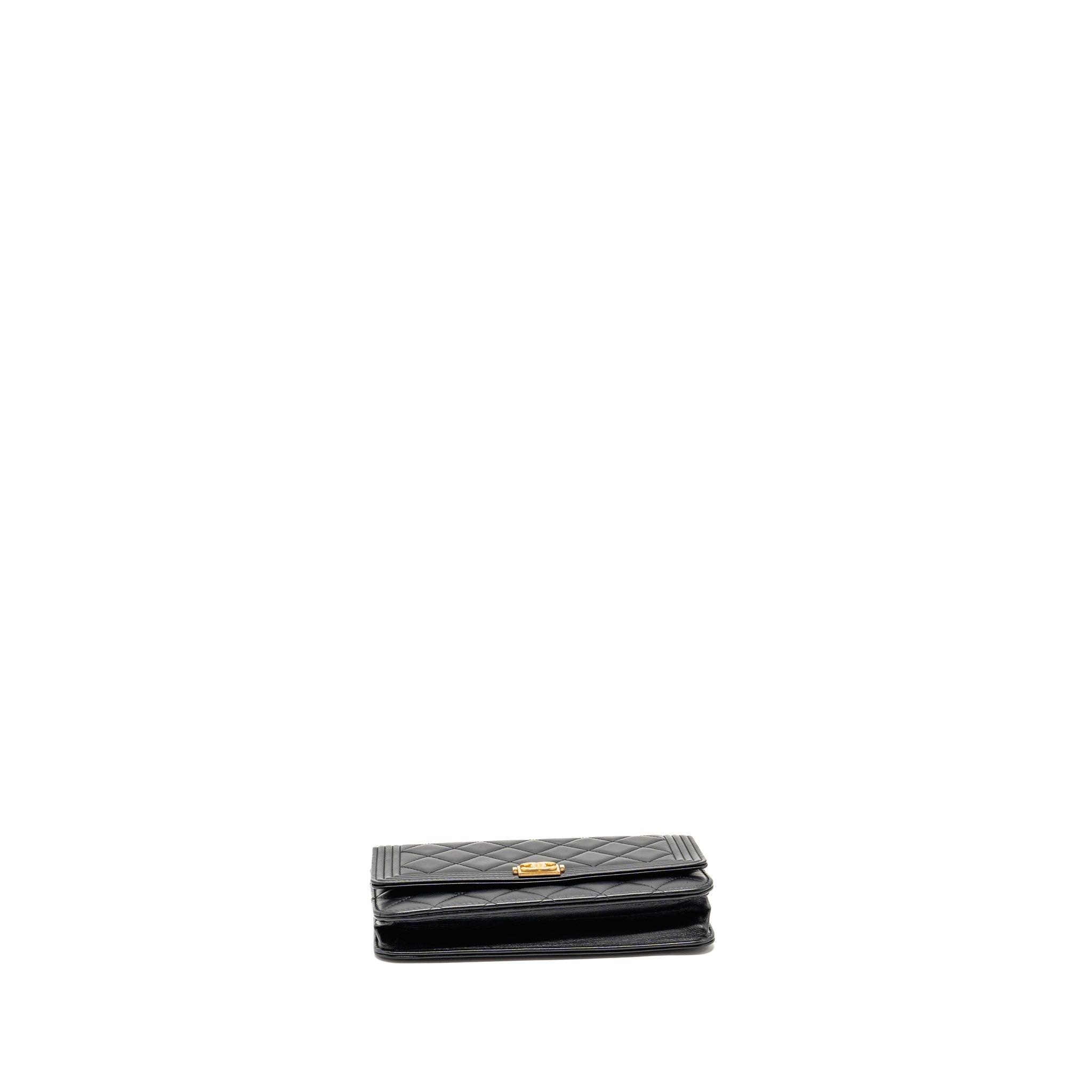 Chanel Boy Wallet on Chain Lambskin Black