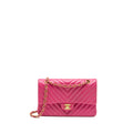 Chanel Medium chevron Classic Double flap bag lambskin pink