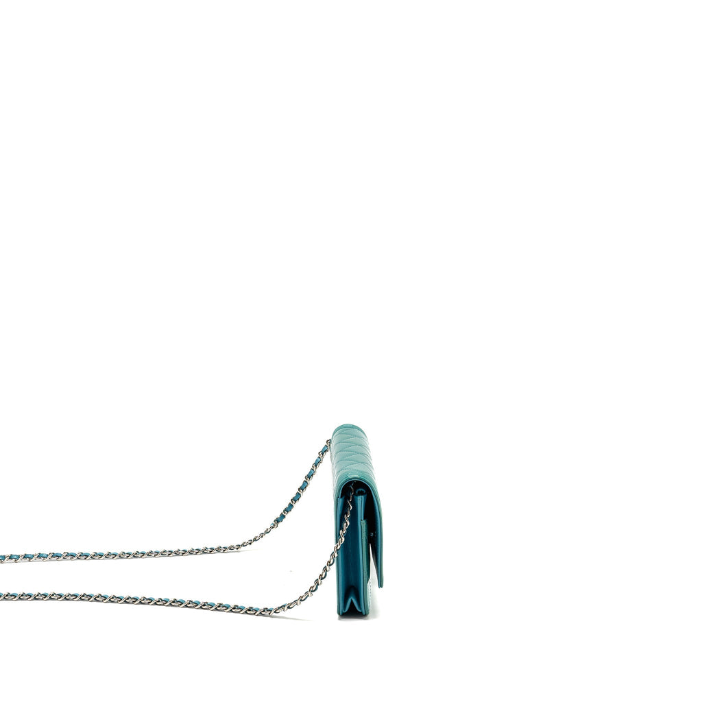 Chanel Boy Wallet on Chain Patent Green