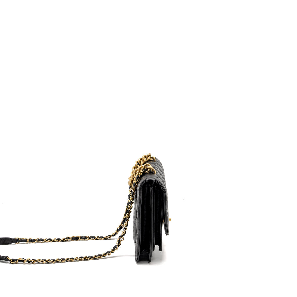 Chanel Quilted Flap Bag Calfskin/Caviar Black