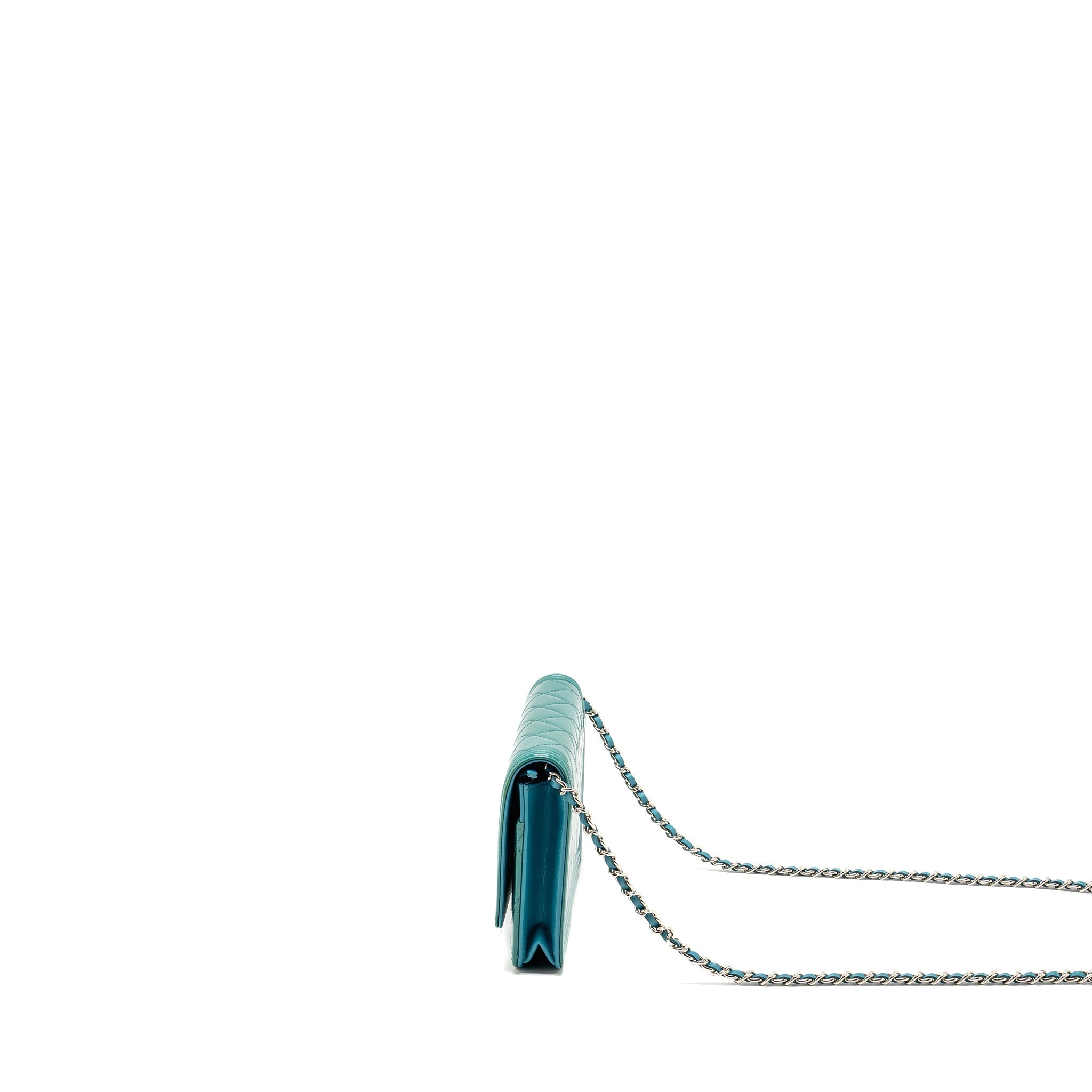 Chanel Boy Wallet on Chain Patent Green