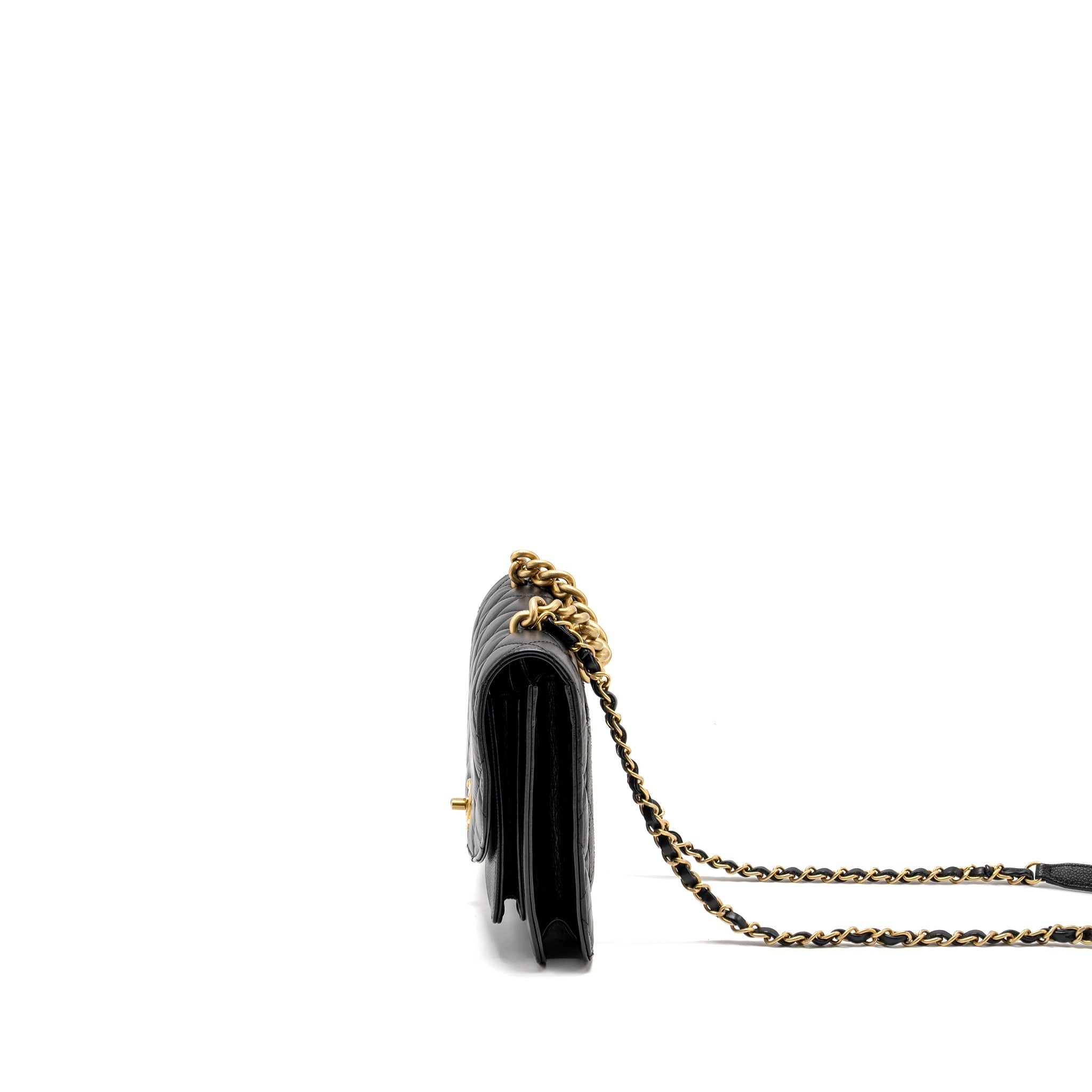 Chanel Quilted Flap Bag Calfskin/Caviar Black