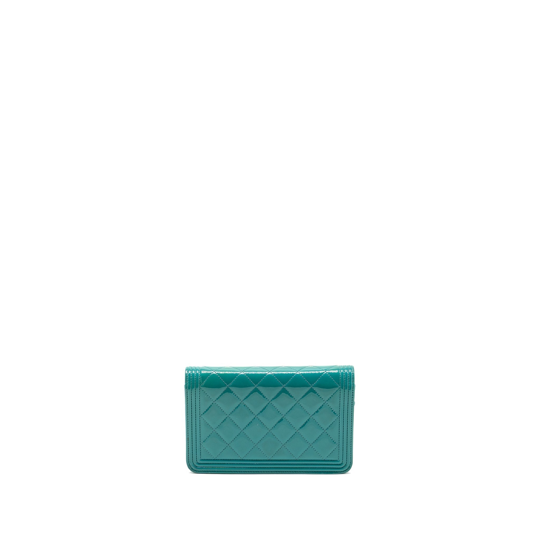 Chanel Boy Wallet on Chain Patent Green