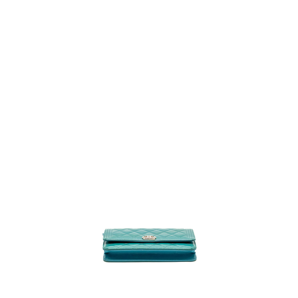 Chanel Boy Wallet on Chain Patent Green