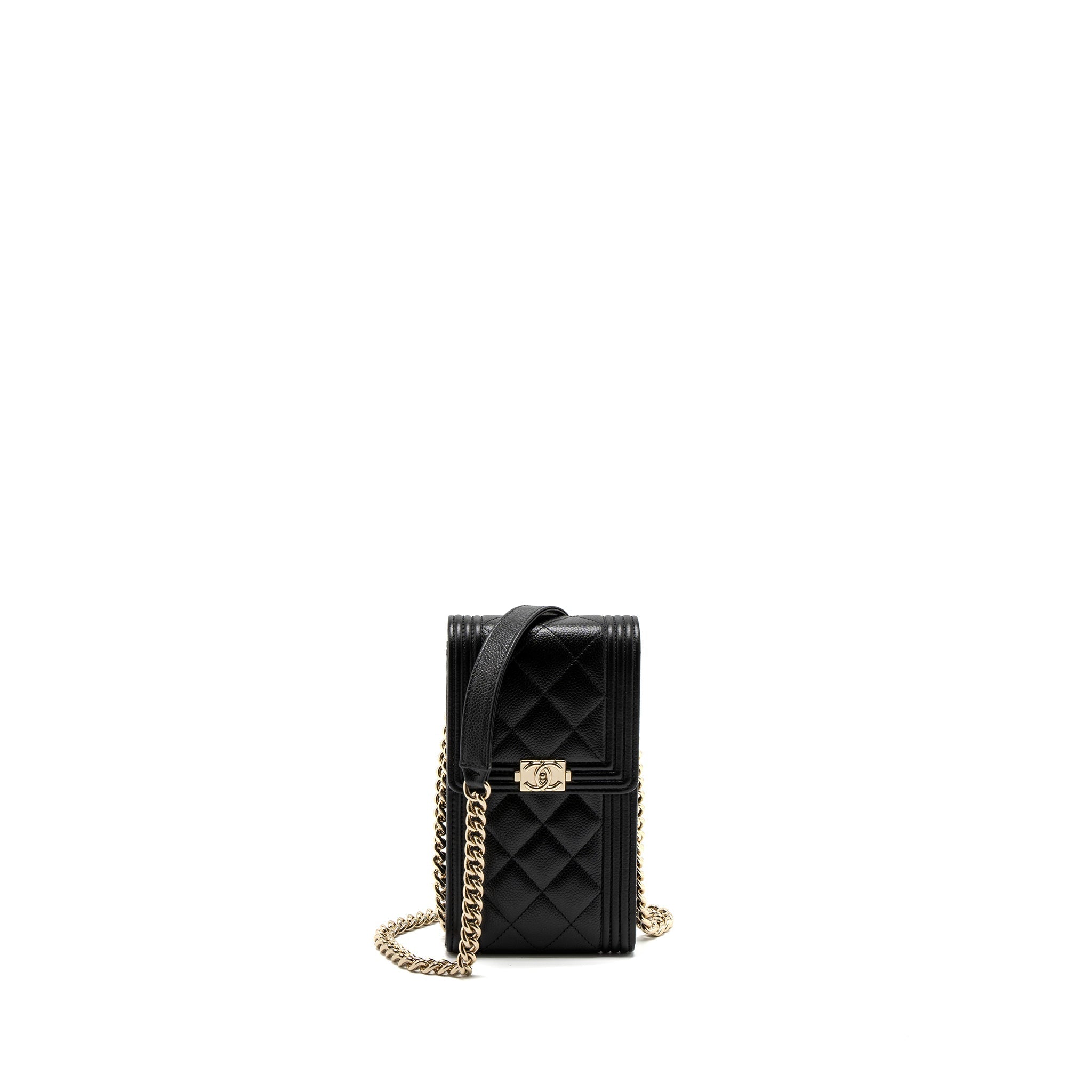 Chanel Vertical Phone Pouch Caviar Black L