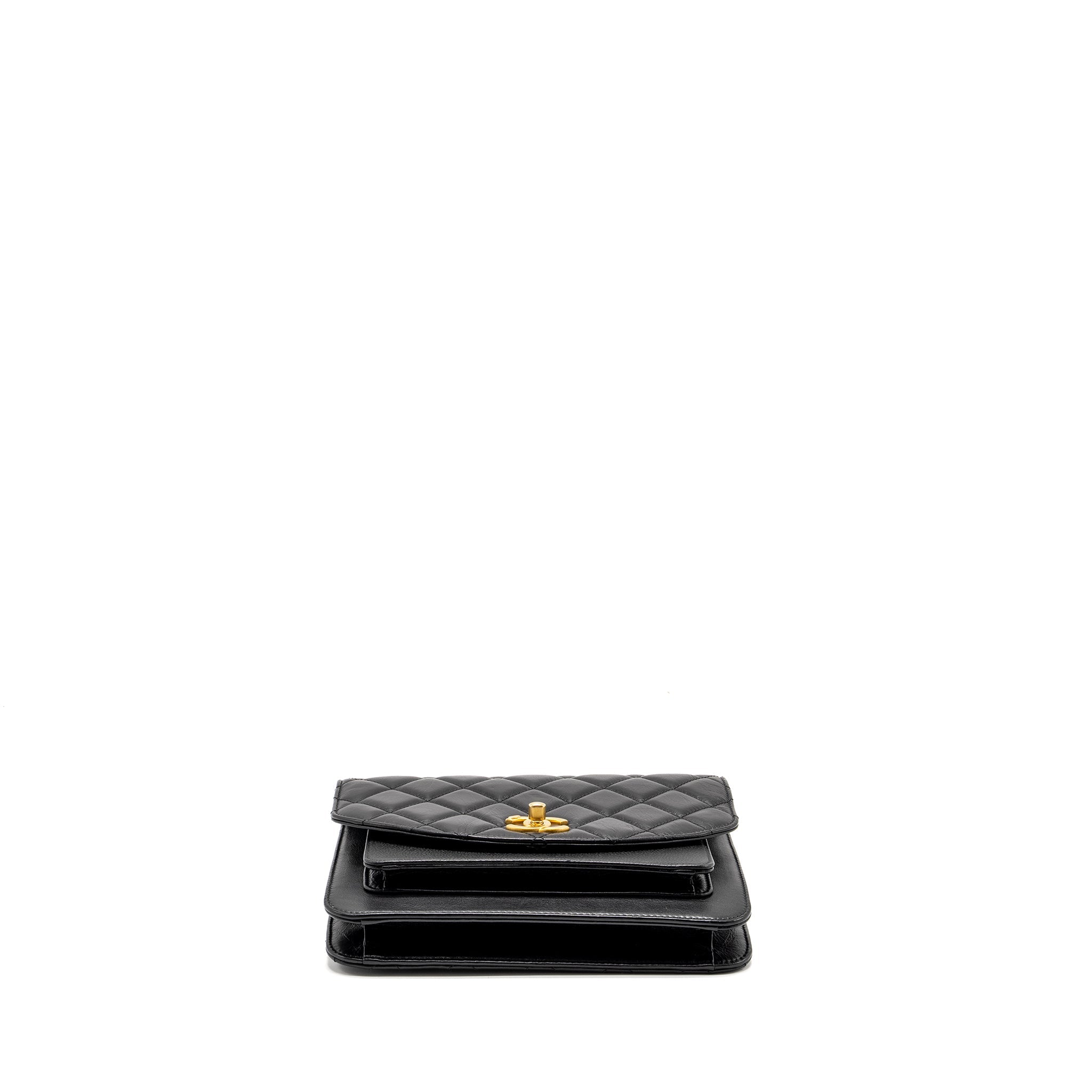 Chanel Quilted Flap Bag Calfskin/Caviar Black