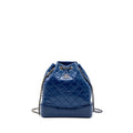 Chanel Medium Gabrielle Backpack Aged Calfskin Blue Multicolour Hardware