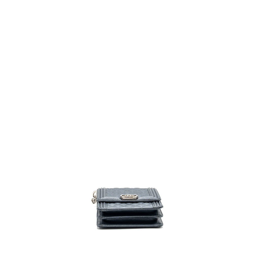 Chanel North South Boy Bag caviar metallic grey