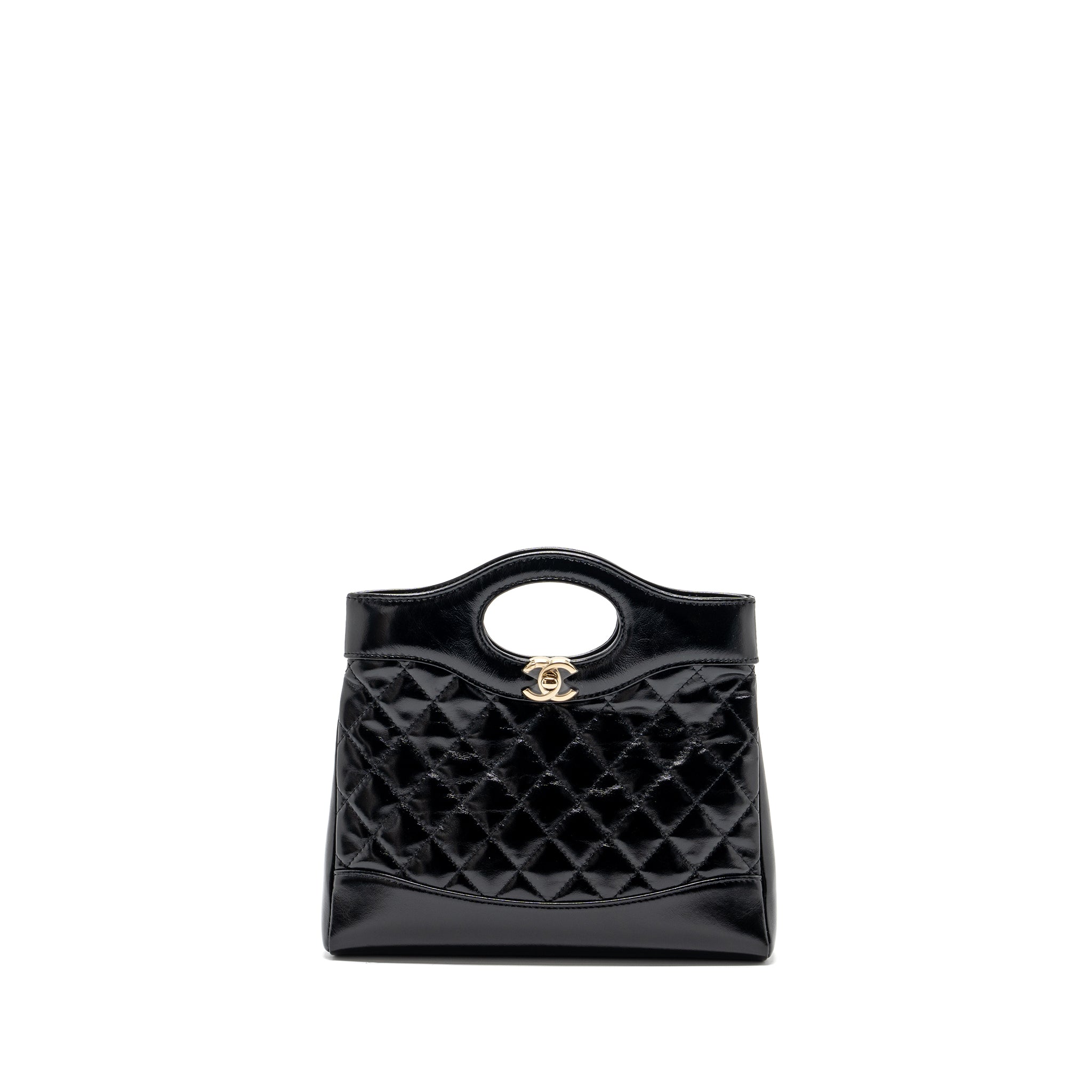 Chanel 24c Mini 31 Bag Shiny Calfskin Black L(Microchip)