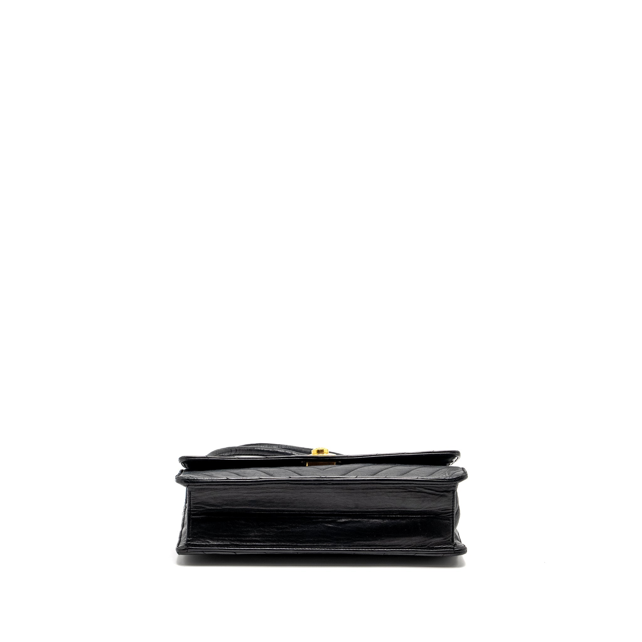 Chanel Vintage chevron flap bag lambskin black