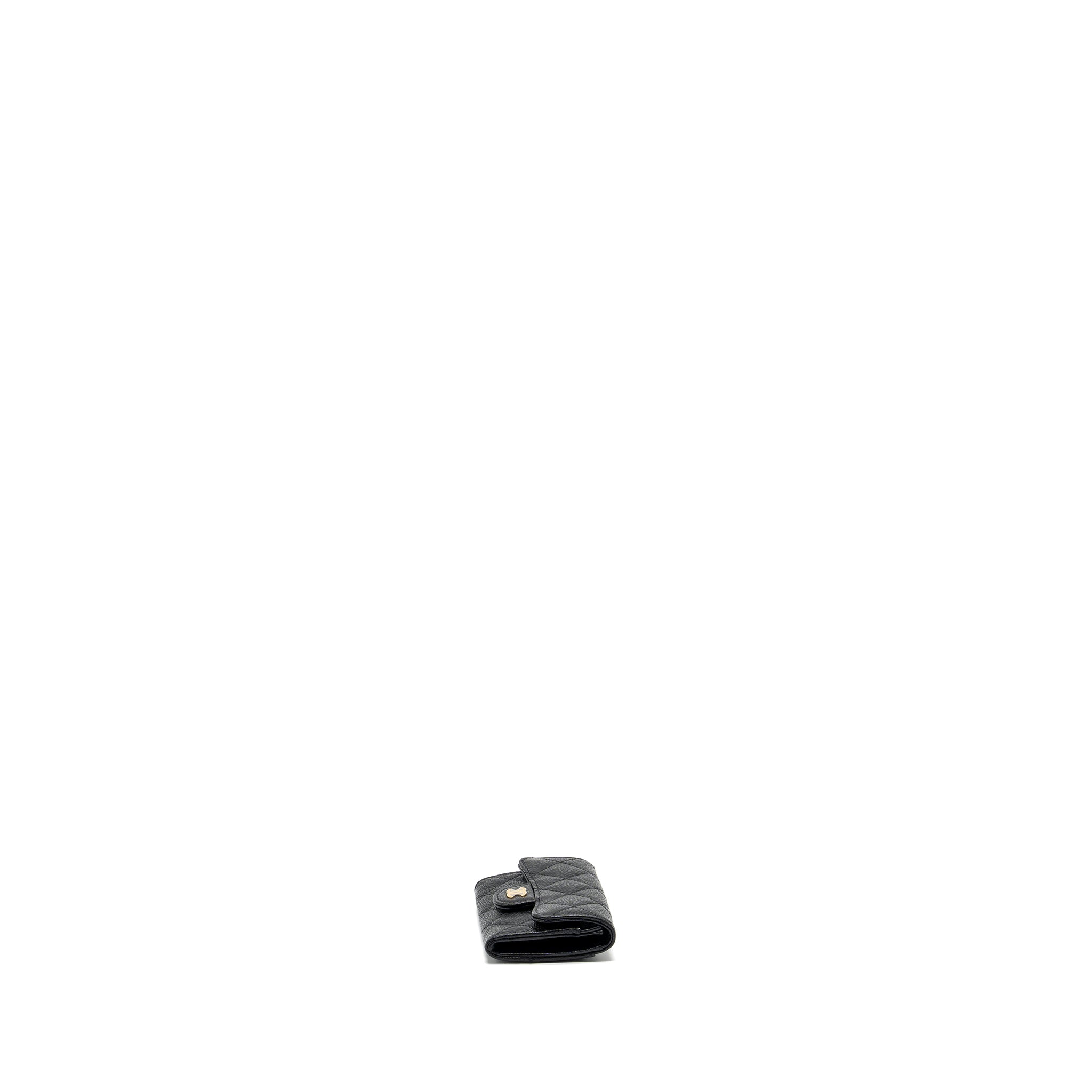 Chanel Classic Flap Card Holder Caviar Black  (Microchip)
