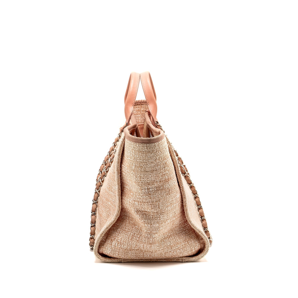 Chanel Deauville Tote Bag Canvas/ Calfskin Pink