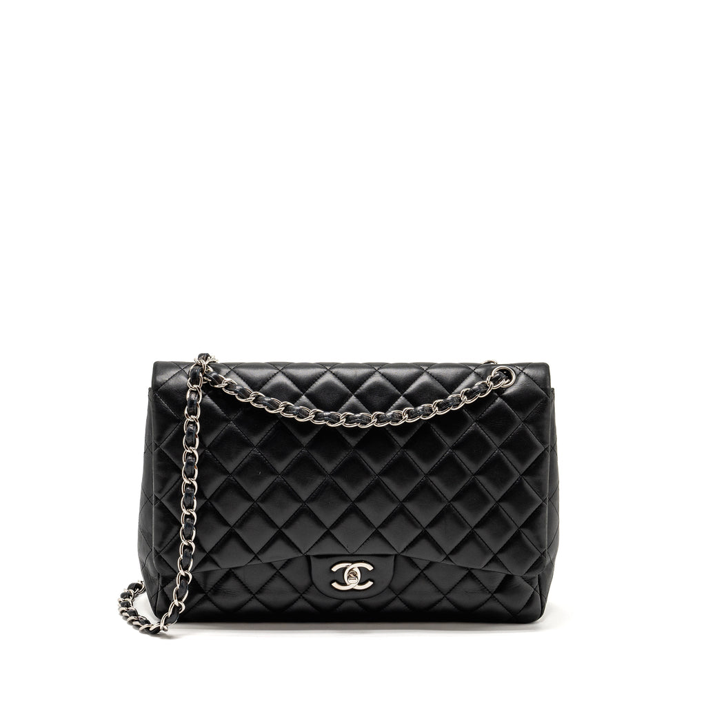 Chanel maxi classic single flap bag lambskin black