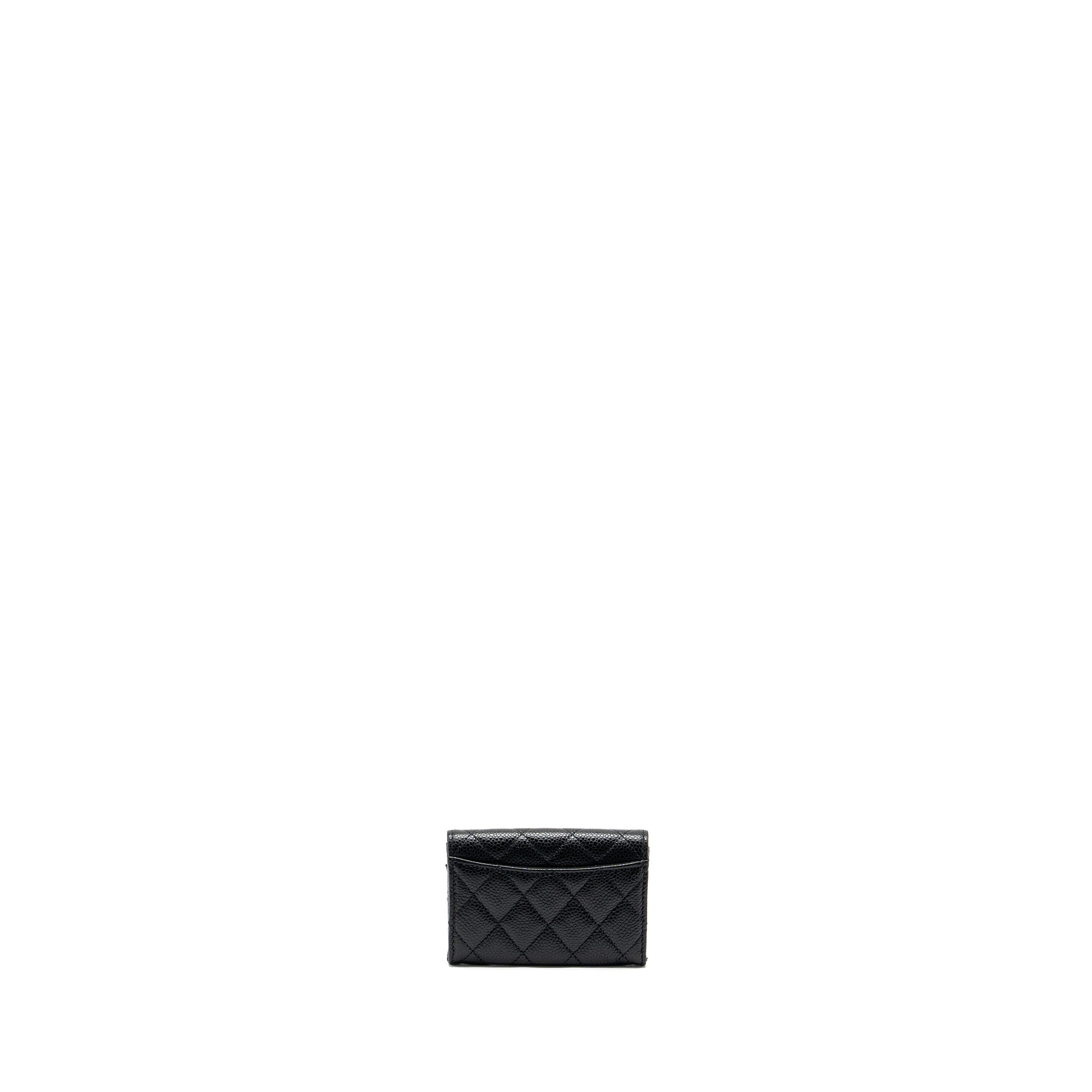 Chanel Classic Flap Card Holder Caviar Black  (Microchip)