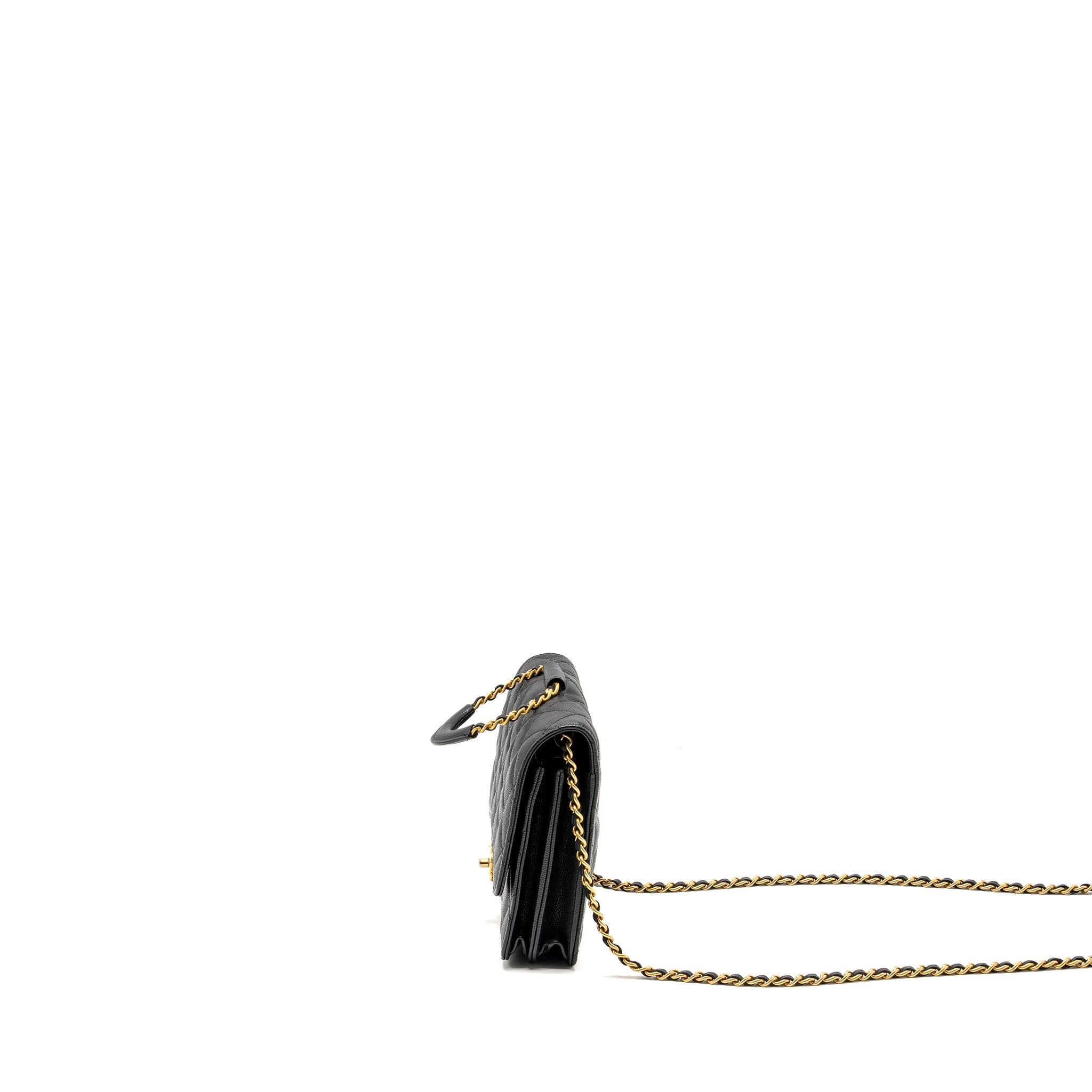 Chanel Circular Handle Quilted Flap Bag Caviar Black