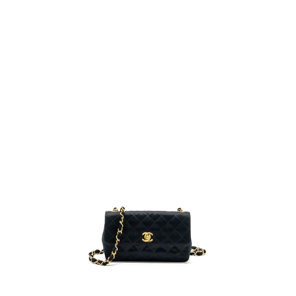 Chanel Vintage Flap Bag Satin Black