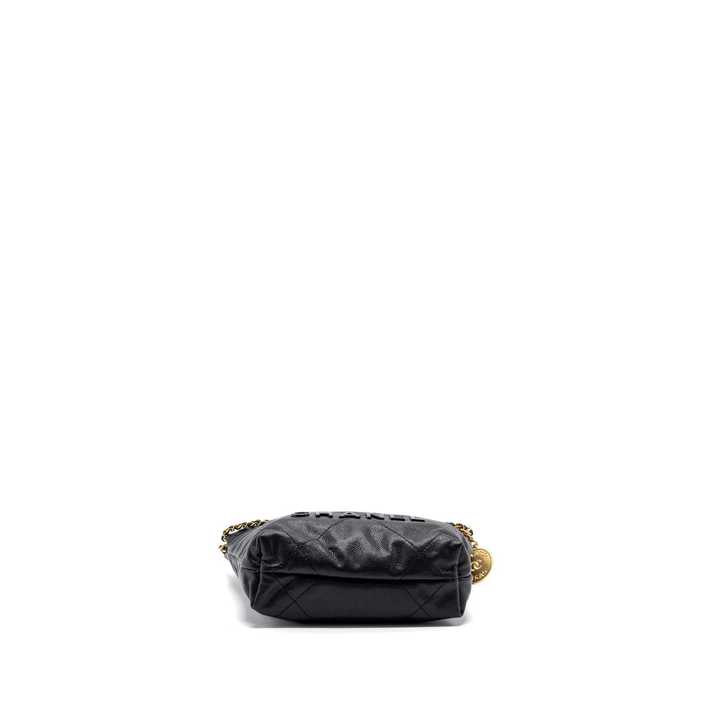 Chanel mini 22 bag caviar black  (microchip)