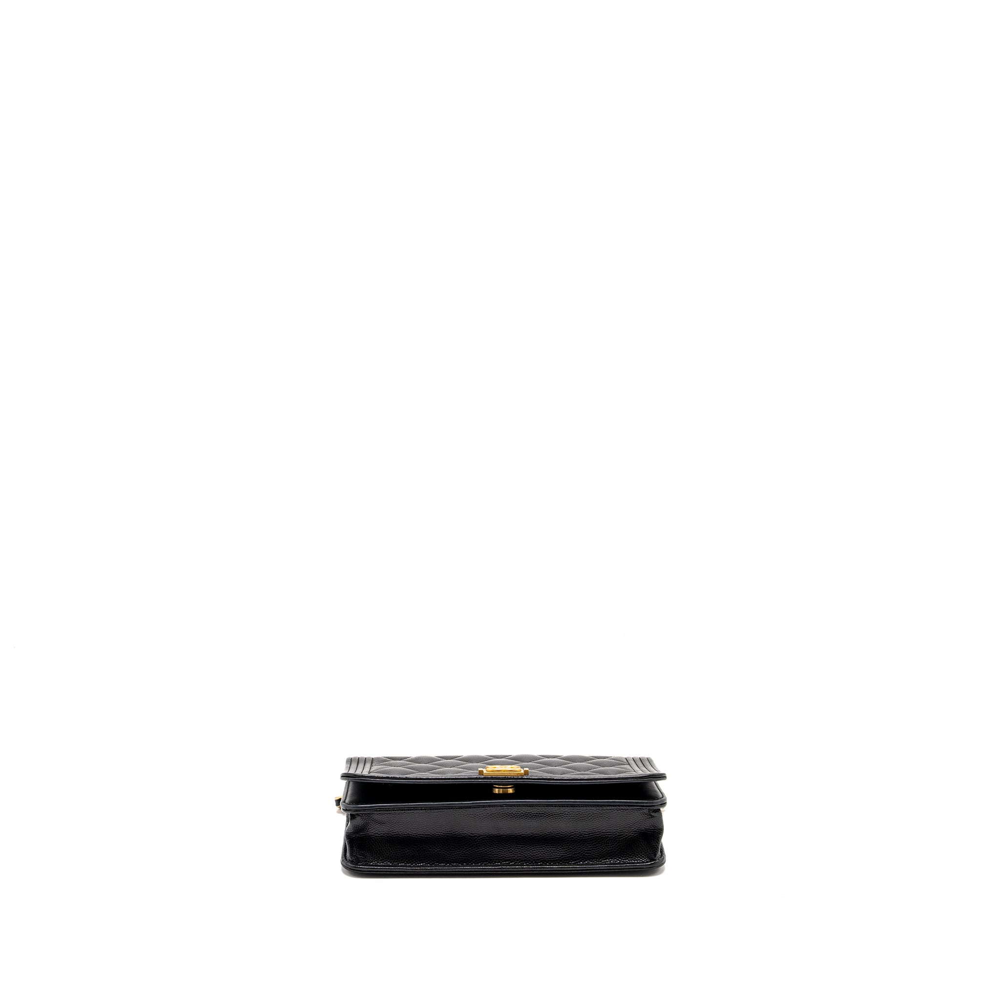 Chanel Boy Wallet On Chain Caviar Black