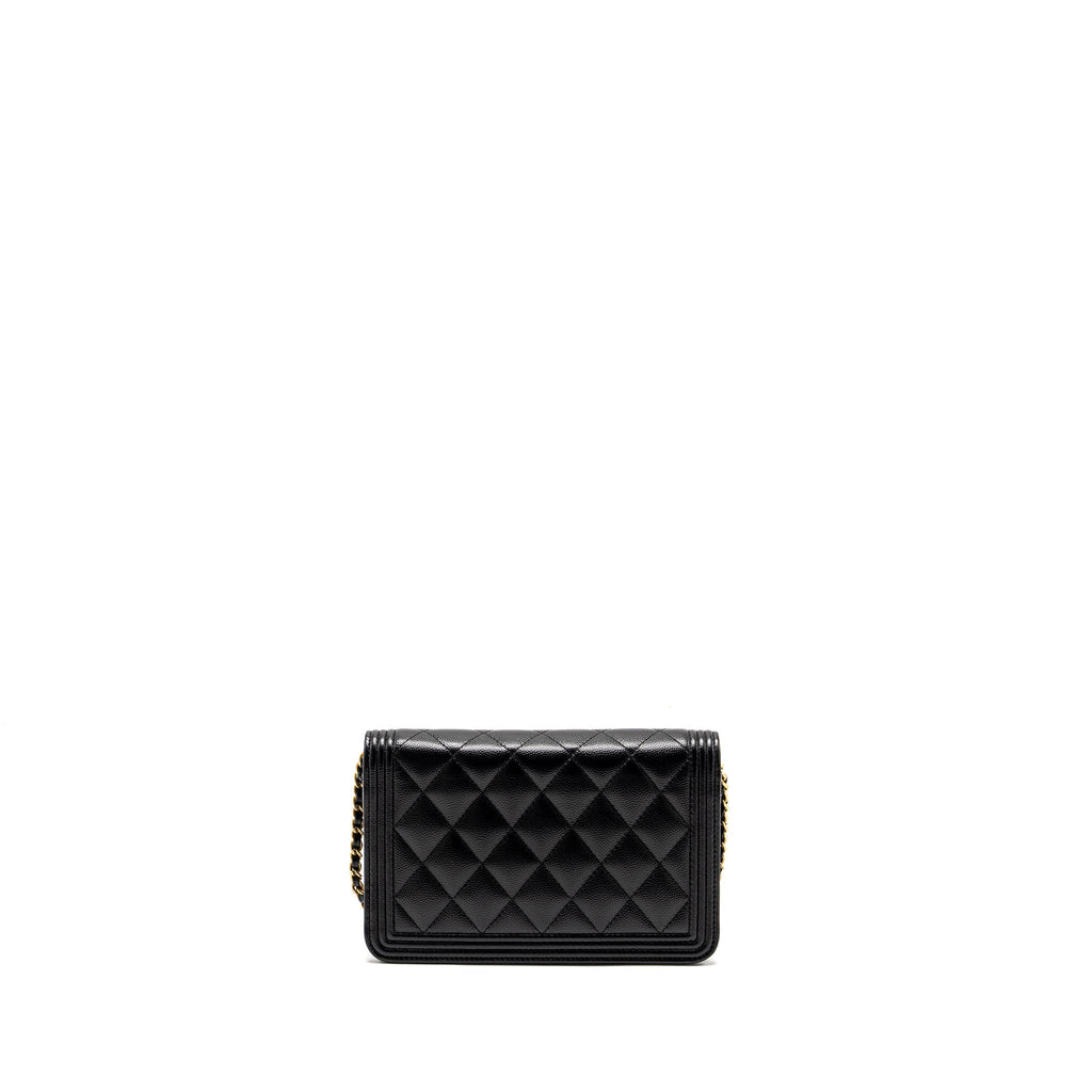 Chanel Boy Wallet On Chain Caviar Black
