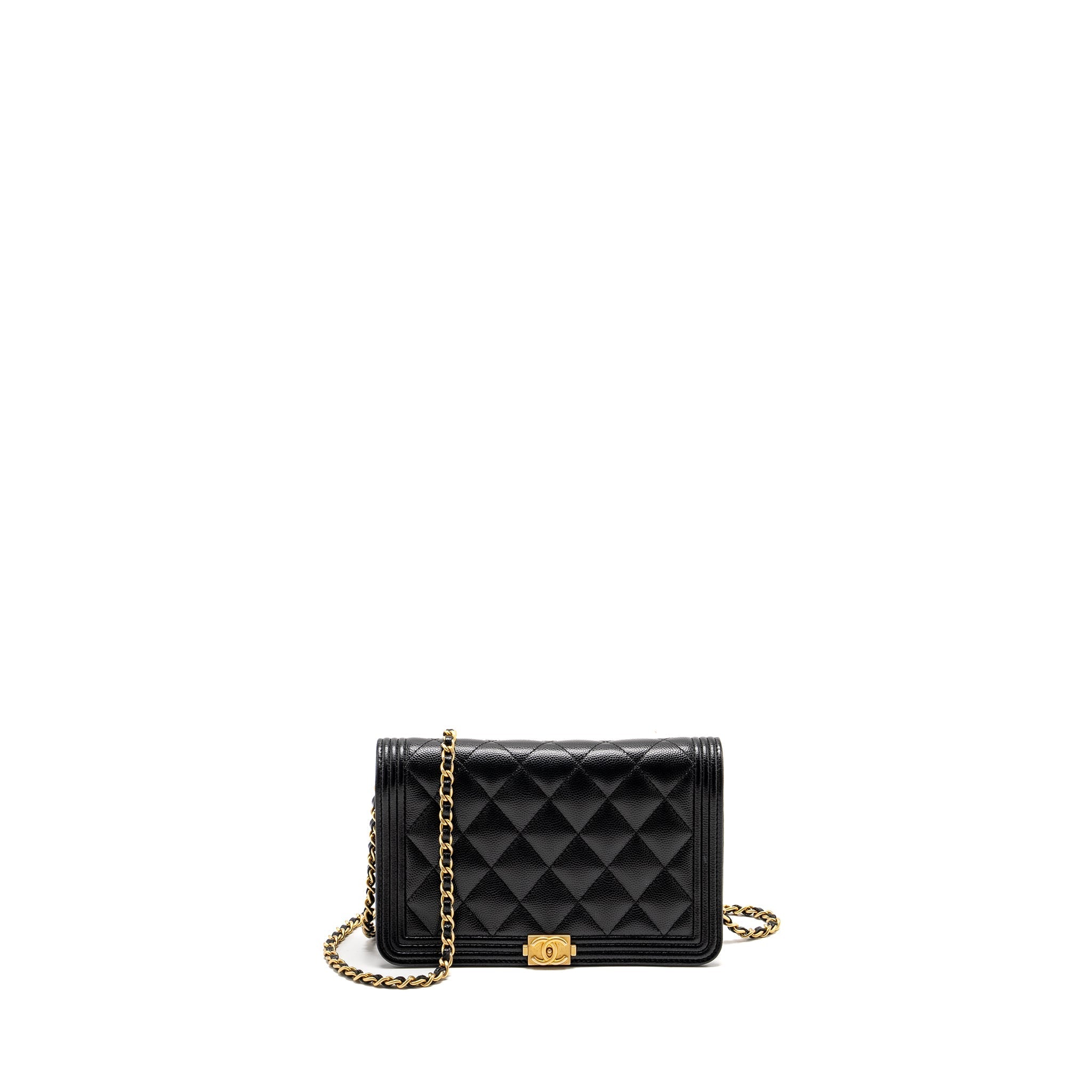 Chanel Boy Wallet On Chain Caviar Black