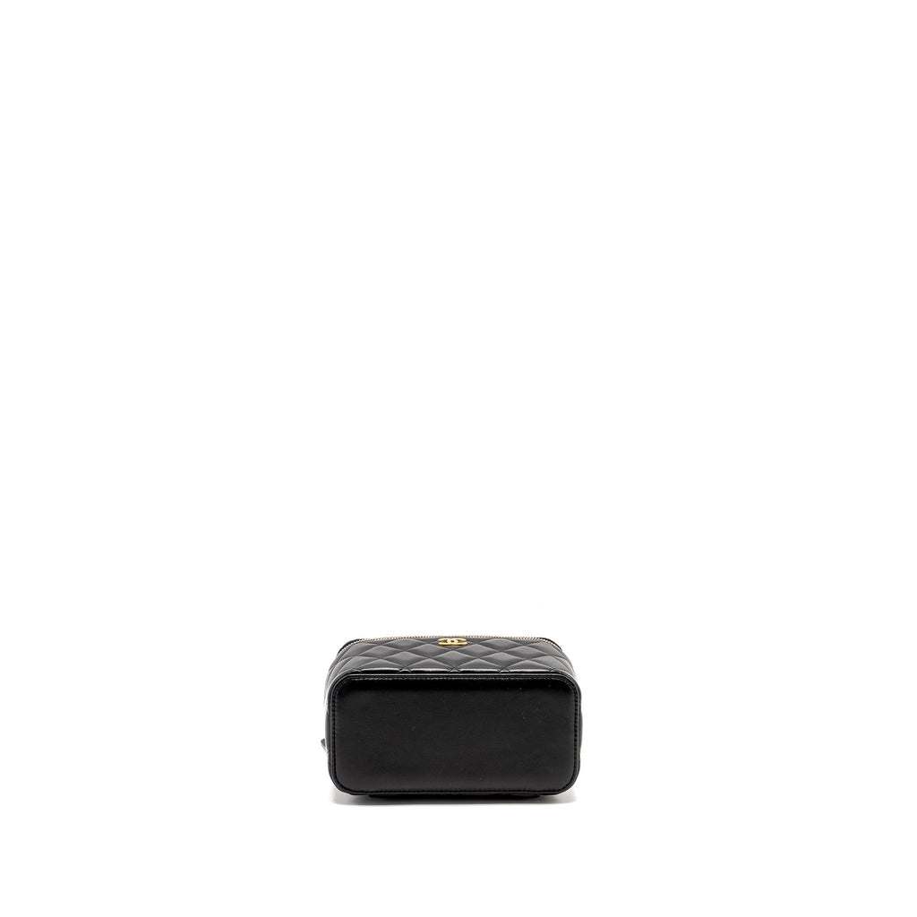 Chanel Top Handle Long Vanity Case Lambskin Black