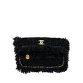 Chanel Fringe Paris Cosmopolite Clutch Tweed Black