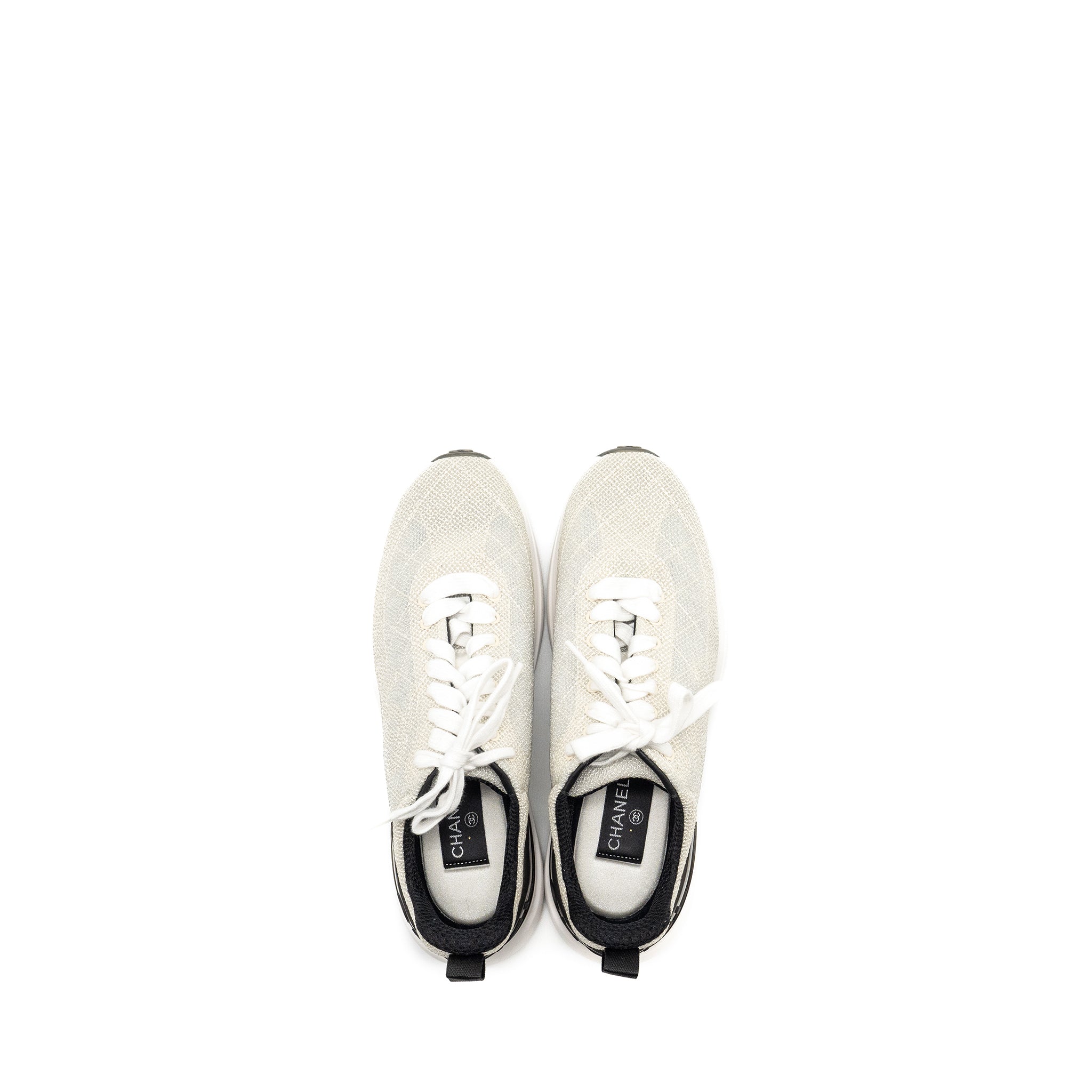 Chanel Size 39 21C Sneaker Mesh/Fabric White/Black