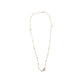 Chanel Pearl and CC with Crystal Long Necklace Silver Tone