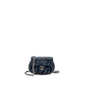 Chanel Mini Round Flap Bag With Chain Aged Calfskin Navy